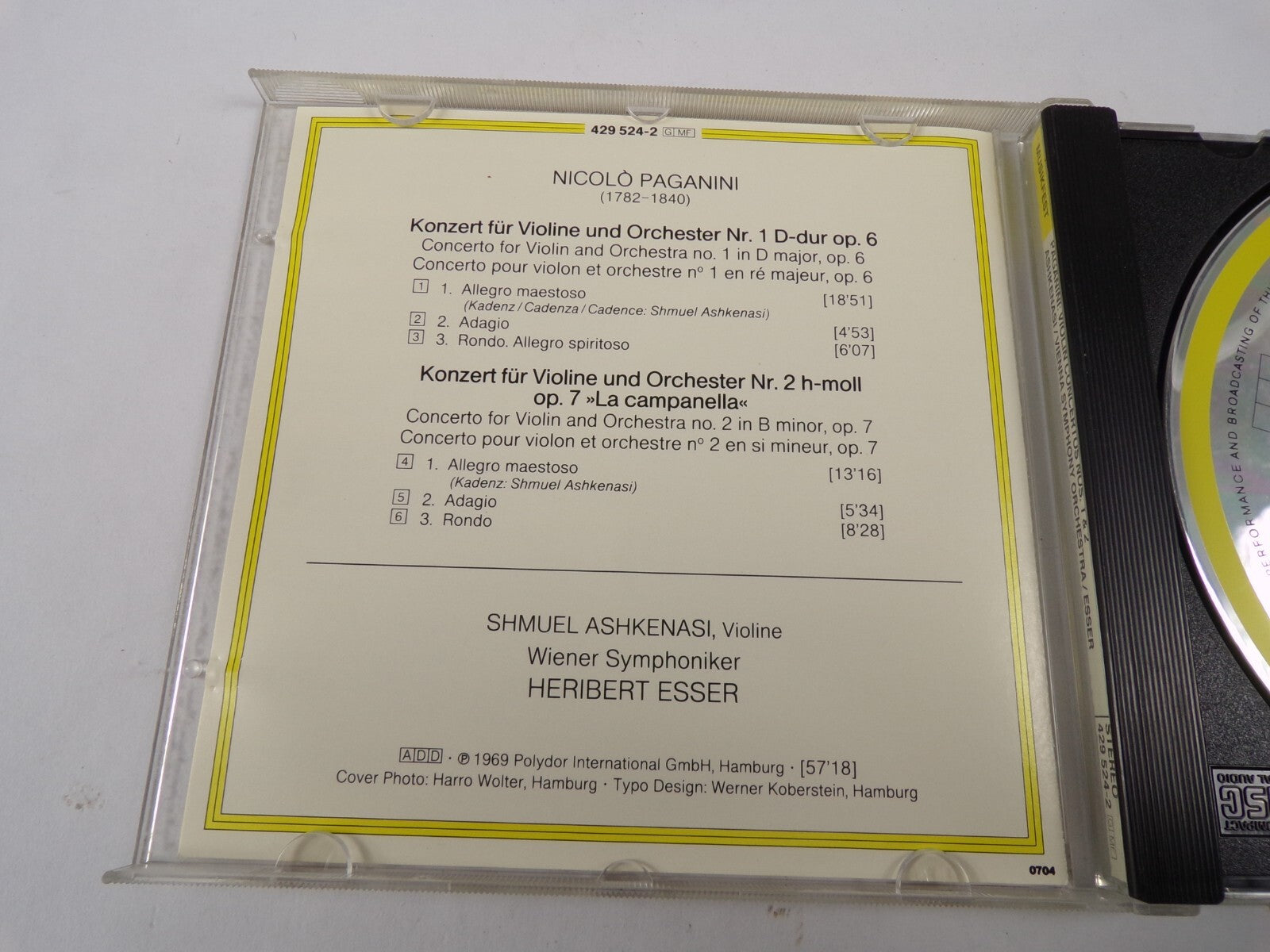 Paganini Violin Concertos Nos. 1 & 2 La Campanella Shmuel Ashkenasi CD#35