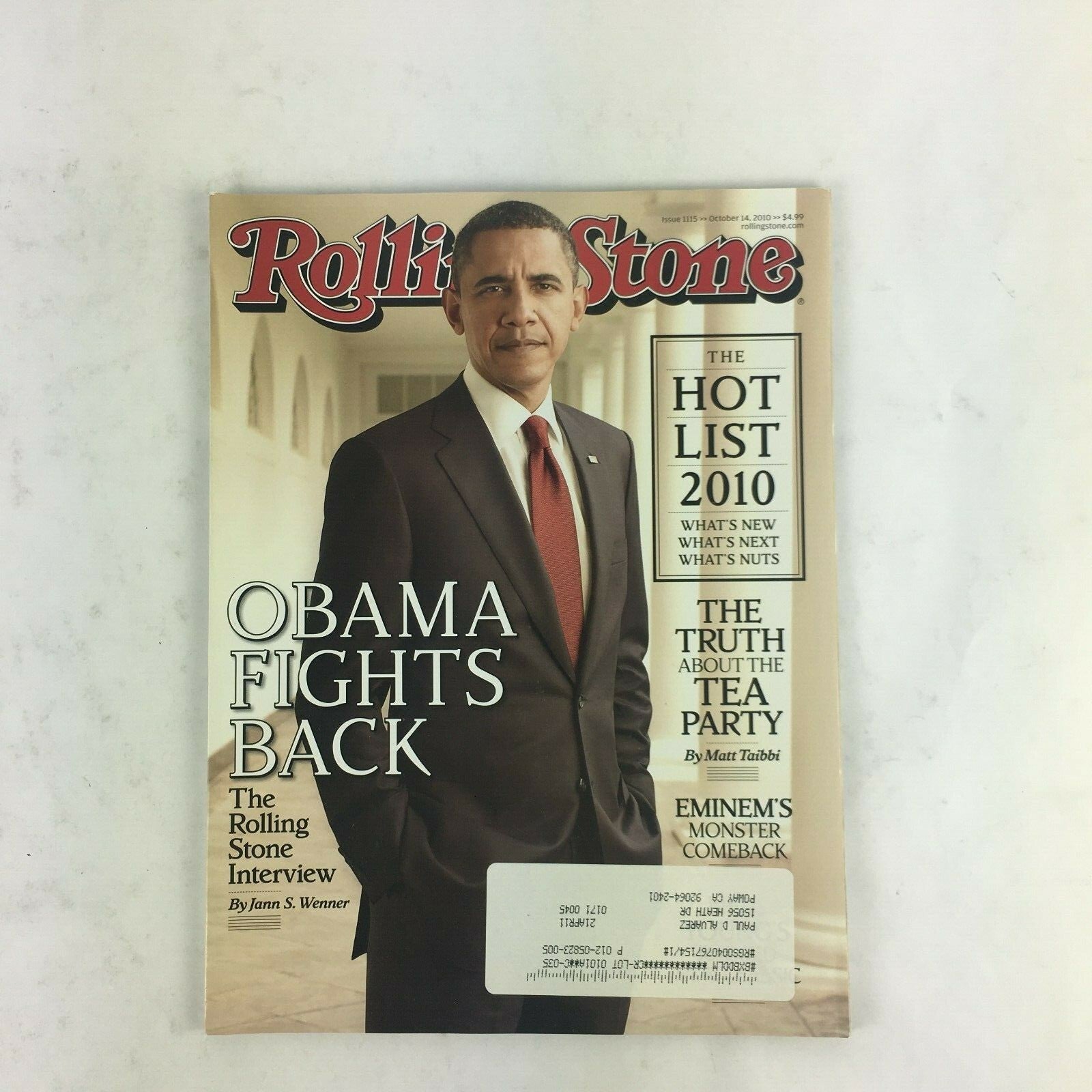 October 2010 RollingStone Magazine Obama Fights Back The Truth Tea Party Eminems
