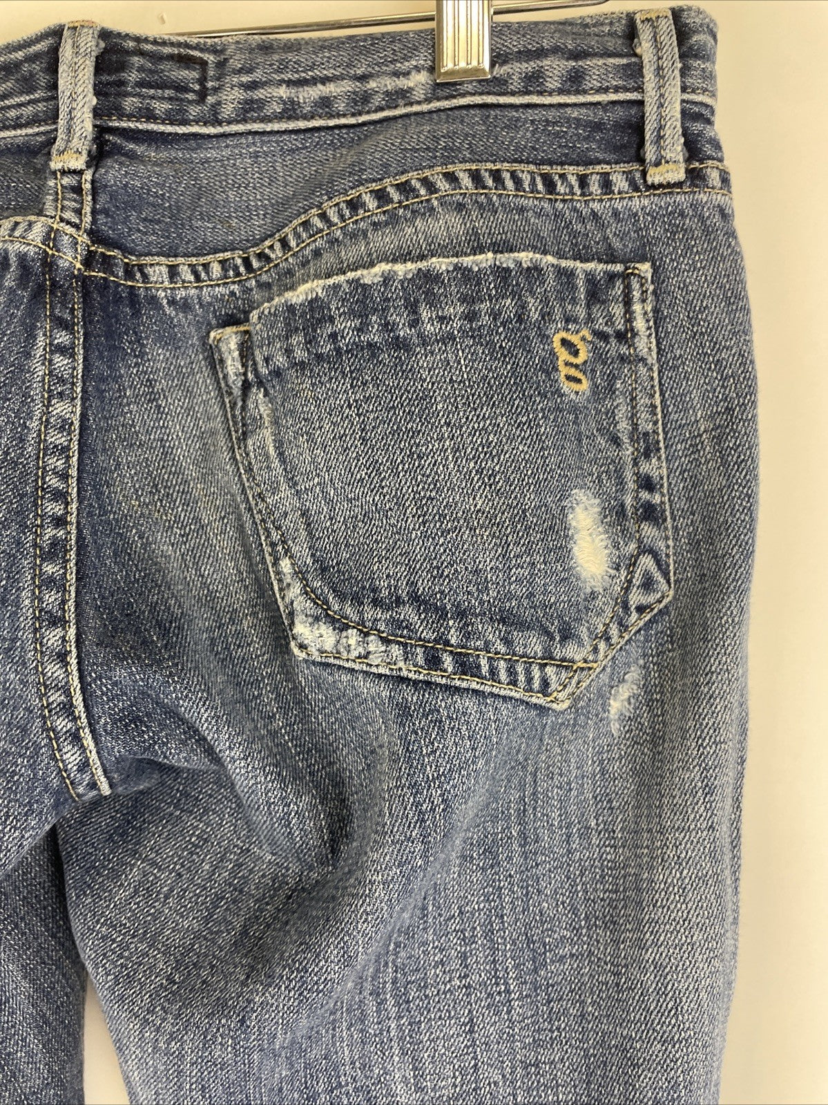 Goldsign Pants Women Sz 26 Blue Denim Jeans Flared Light Wash Low Rise Y2K