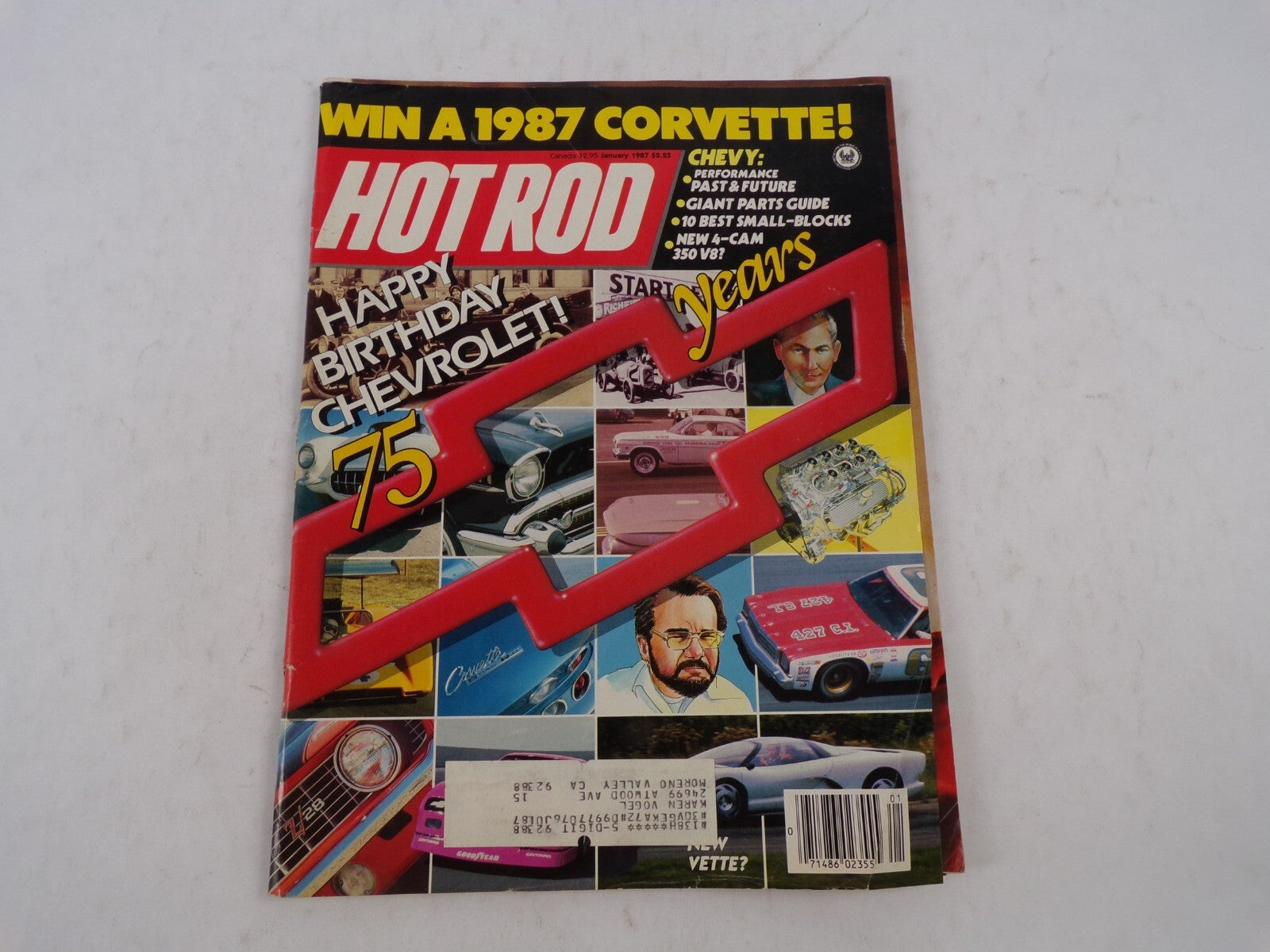 July 1987 Hot Rodding Magazine Win A 1987 Corvette! Happy Birthday Chevrolet!