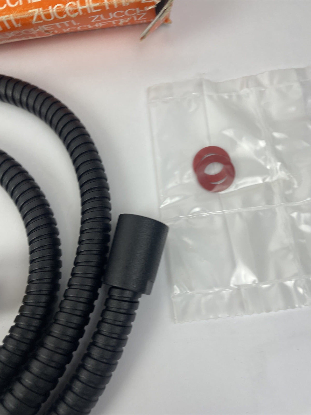 Zucchetti Z93867 matte black flexible brass shower hose made in Italy