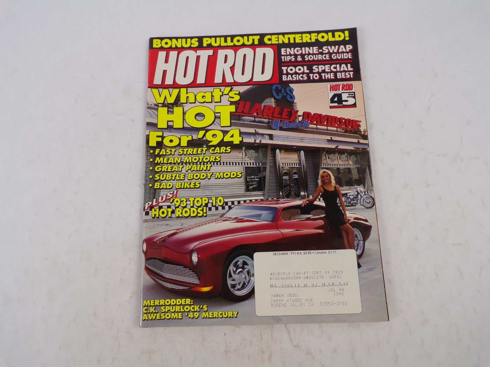 December 1993 Hot Rodding Magazine Bonus Pullout Centerfold! What's Hot For '94