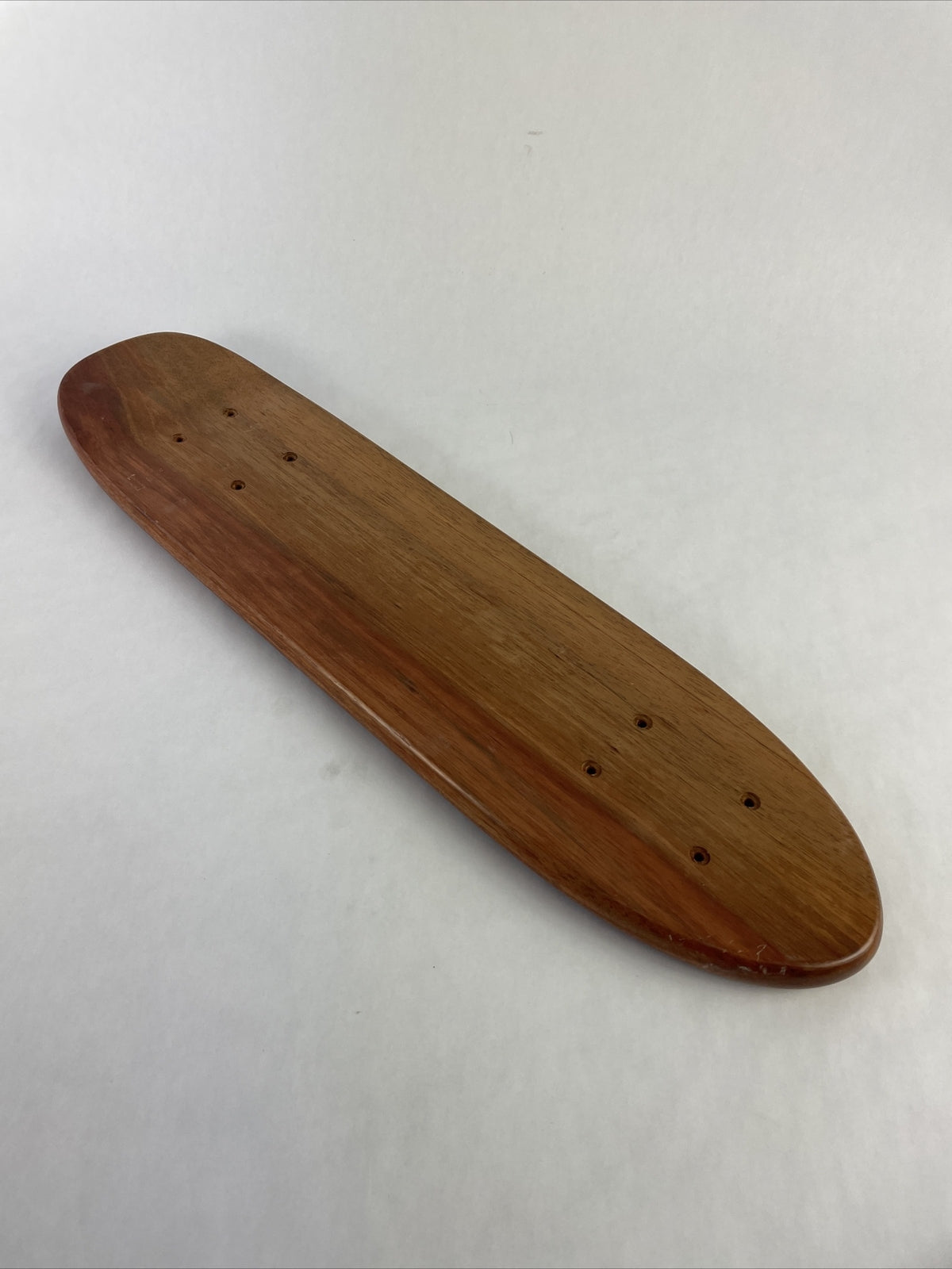 JIMBO Blank #7 teak oak 70s old school skateboard cruiser deck with natural wood finish.