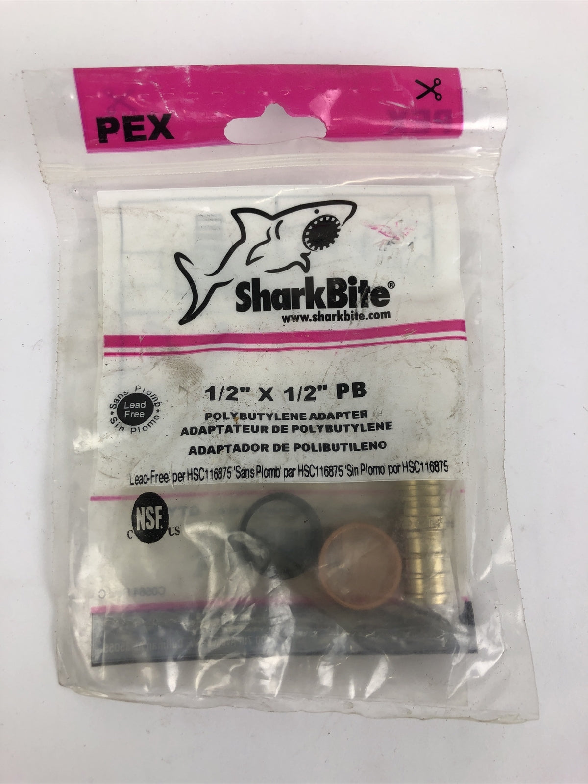 SharkBite UC4008LFA 160 PSI Brass PEX Coupling 1/2 Dia. in. with Crimp Rings