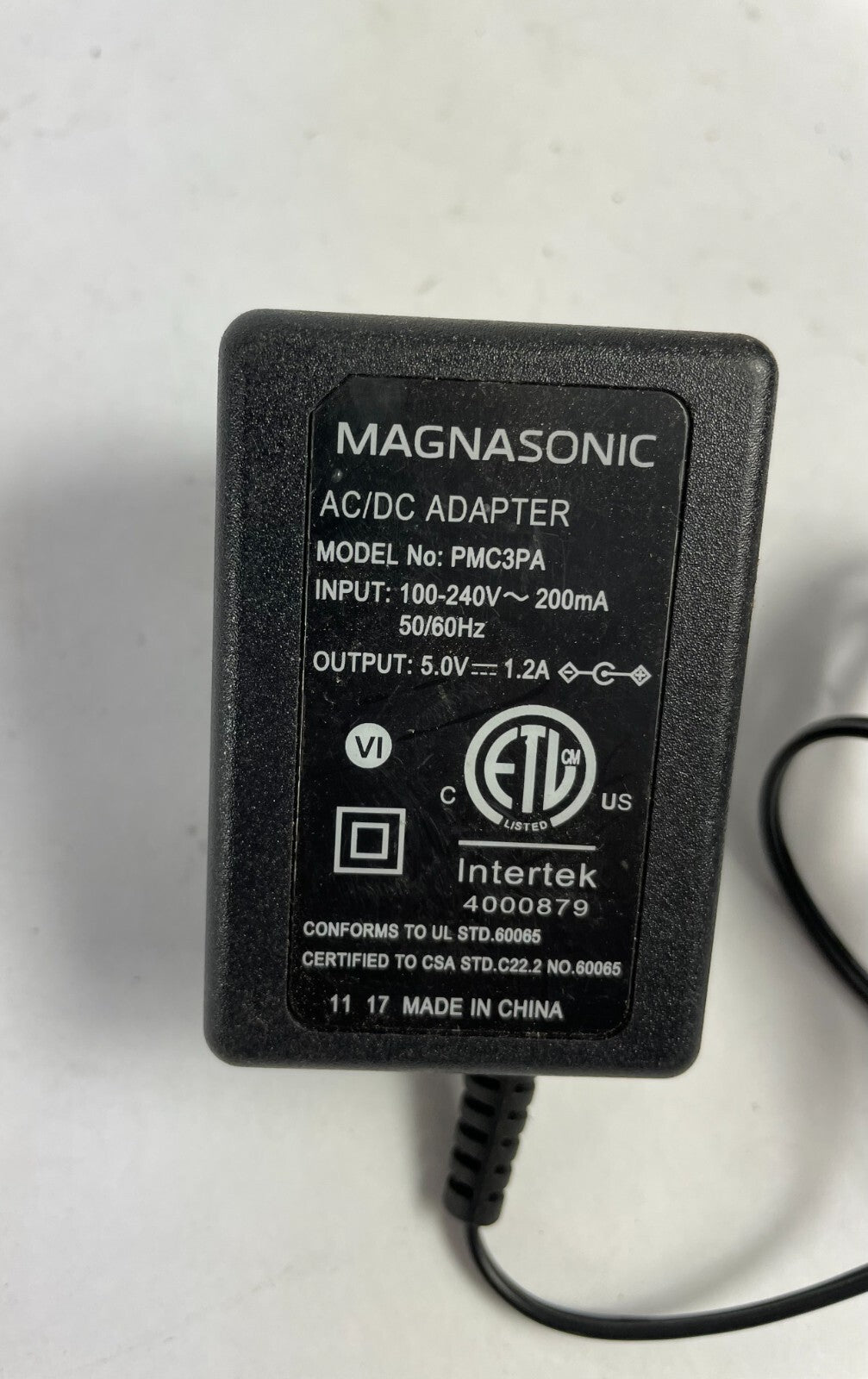 Genuine MagnaSonic PMC3PA Ac Adapter Output 5 V 1.2 A Power Supply Adapter A59