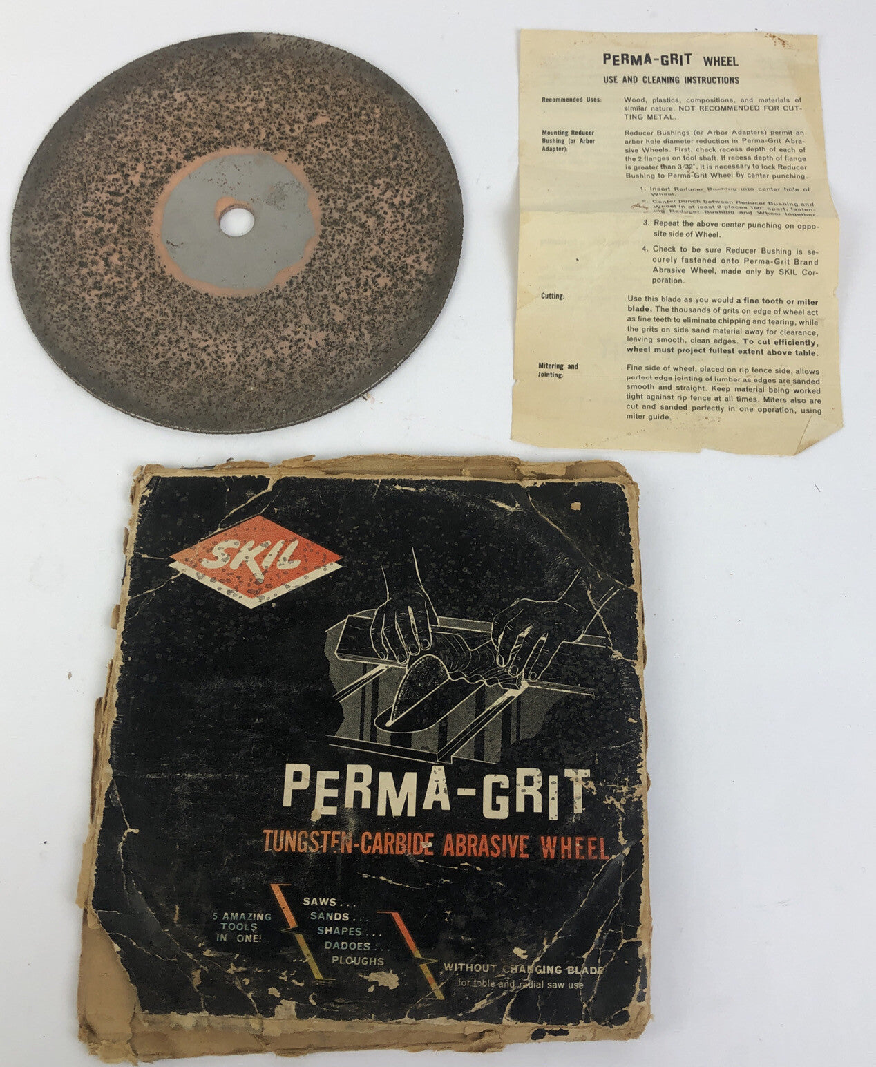 VINTAGE SKIL PERMA-GRIT Tungsten Carbide ABRASIVE WHEEL MODEL # 18720 - RARE