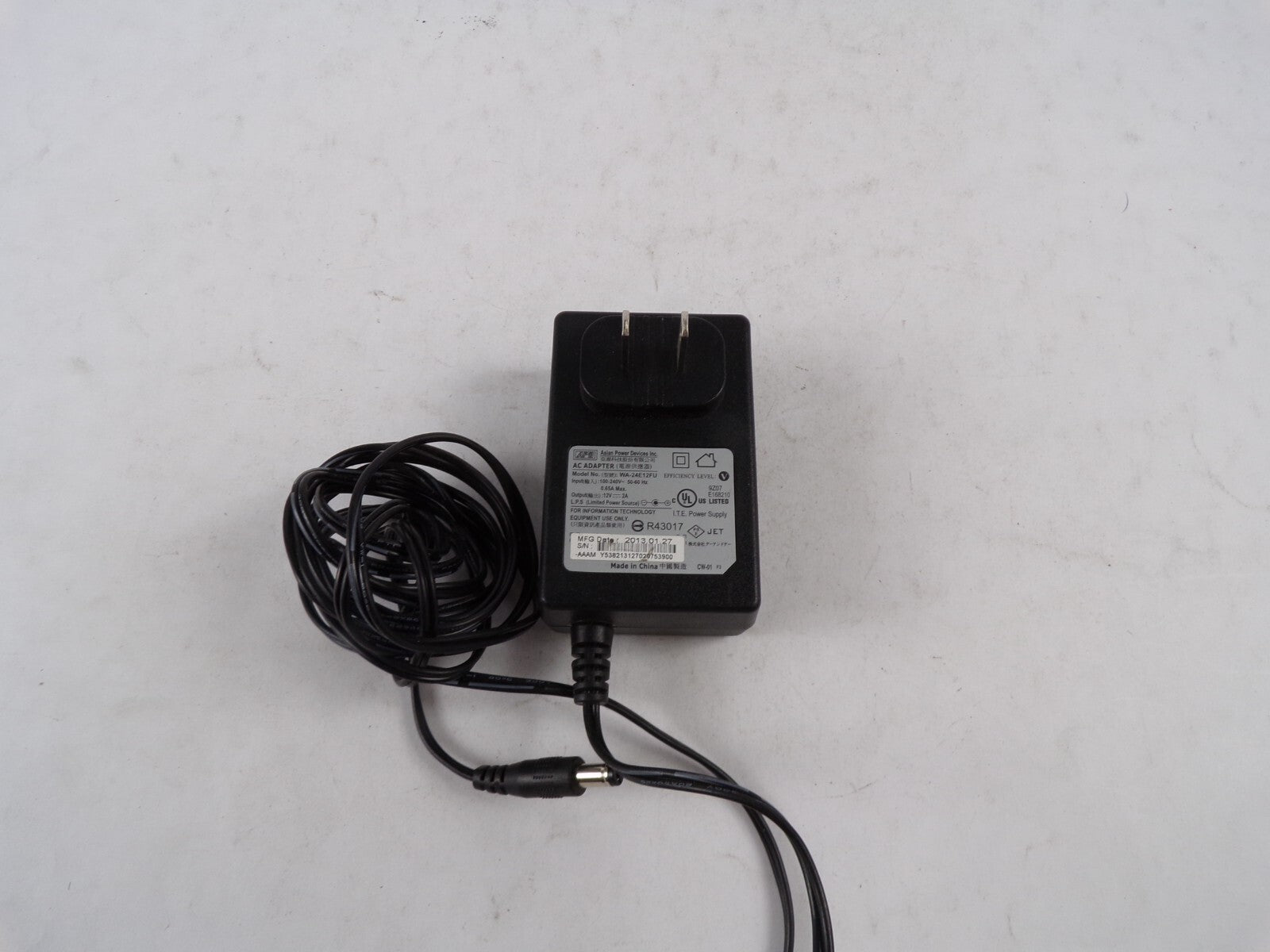 Geniune Asian Power Devices WA-24E12FU Output 12 V 2 A Power Supply Adapter A56