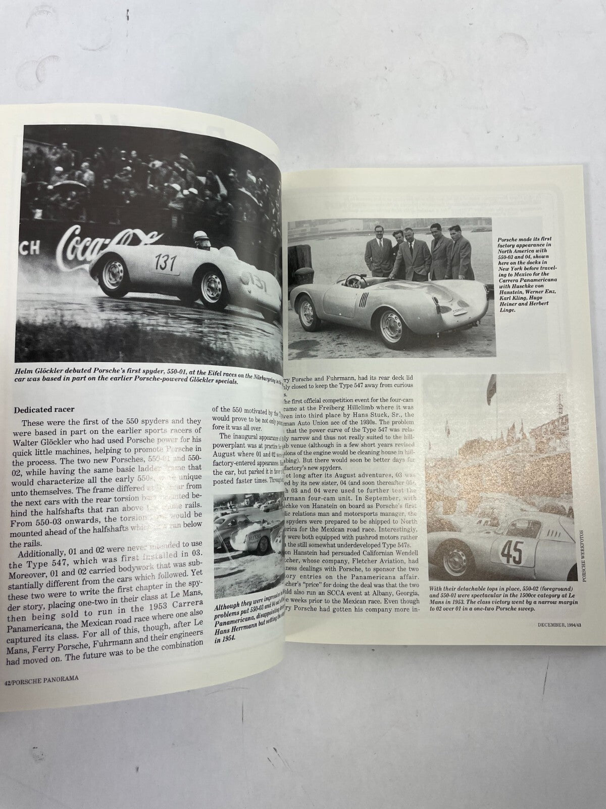 December 1994 Porsche Panorama Magazine Helm Glockler debuted Porsche's First
