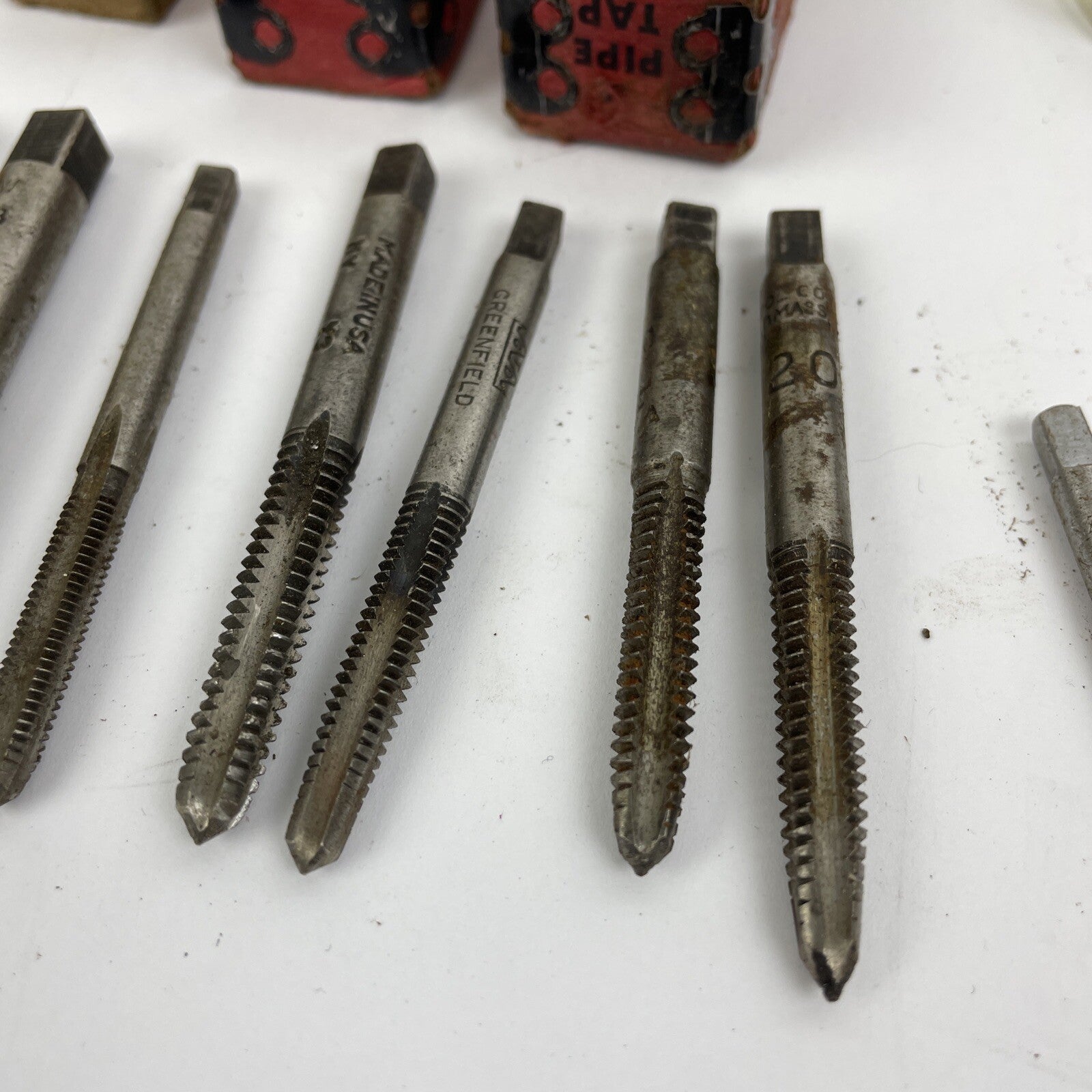 Vintage Tap & Die Mixed Lot 75 + Greenfield West Germany R&N Handle w Case LOOK
