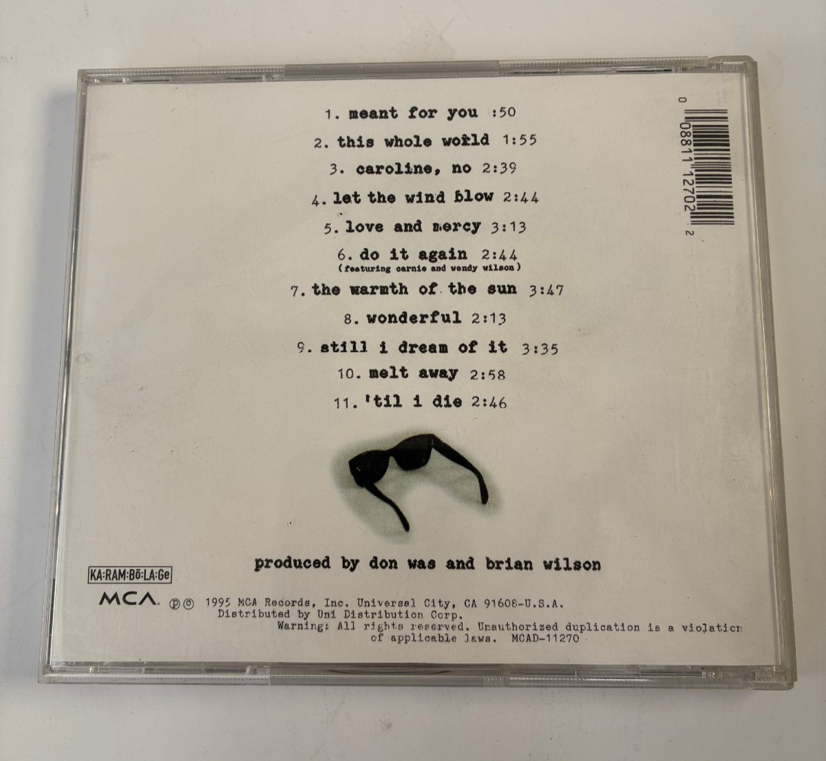 I Just Wasn't Made For These Times Brian Wilson MCA Records CD 1995