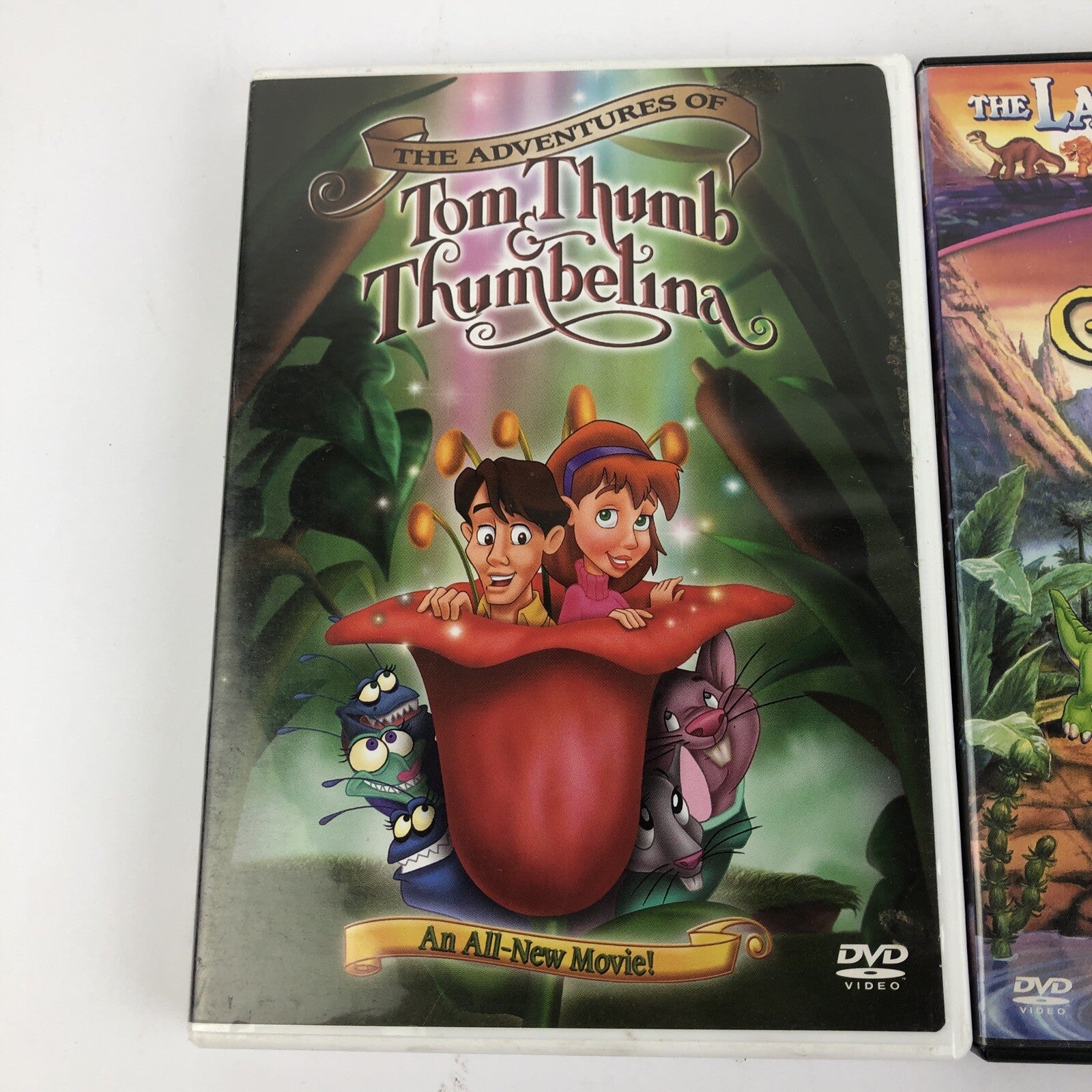 The Adventures of Tom Thumb Thumbelina + THE LAND BEFORE TIME (DVD, 2002) 2 DVDs