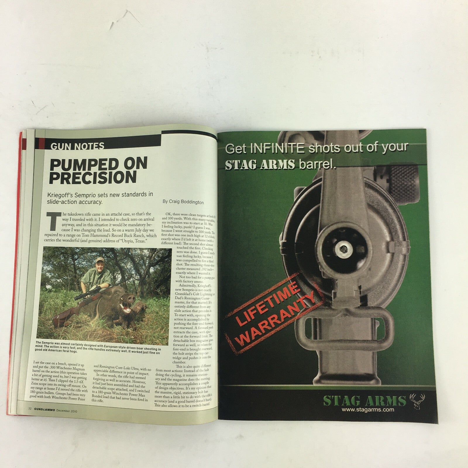December 2010 Guns & Ammo Magazine Benelli's Super Black Eagle II Radical Rhino