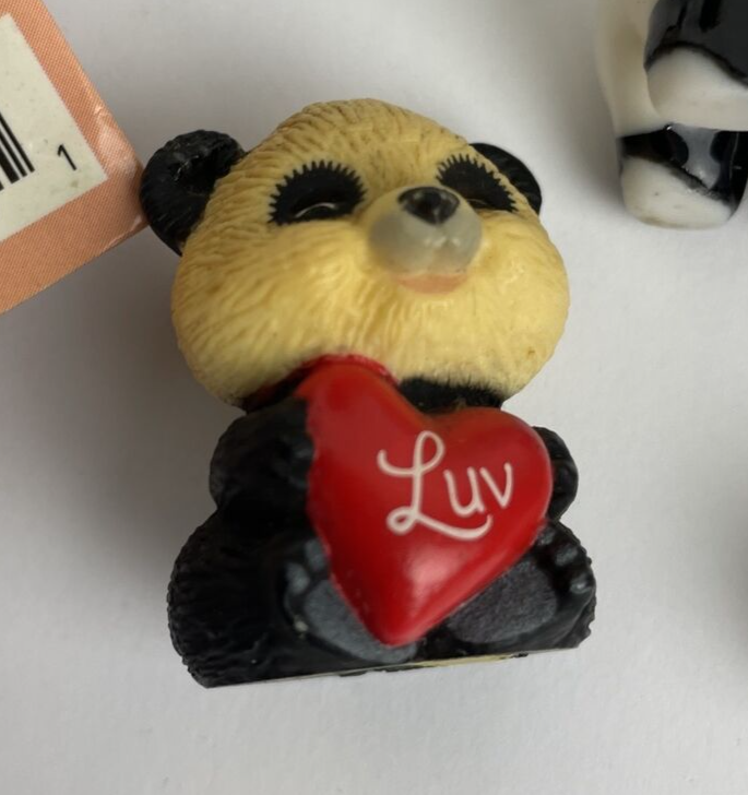 Lot Of 9 x Assorted Panda Bear Sculpture FIGURINES Gunus Ailuropoda + Furry Pez