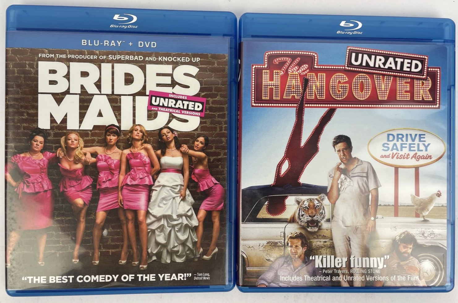Brides Maids (Unrated) (Blu-ray + DVD) + The HANGOVER (Unrated) (Blu-ray) MINT