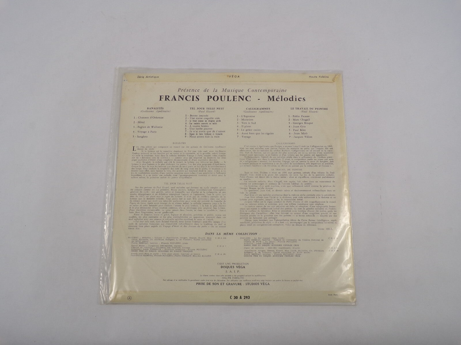 Presence De La Musique Contemporaine Francis Poulenc Melodies Cuillaume Apollina