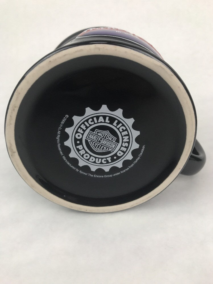 new harley davidson fat boy Raised Logo coffee mug Chrome Rare