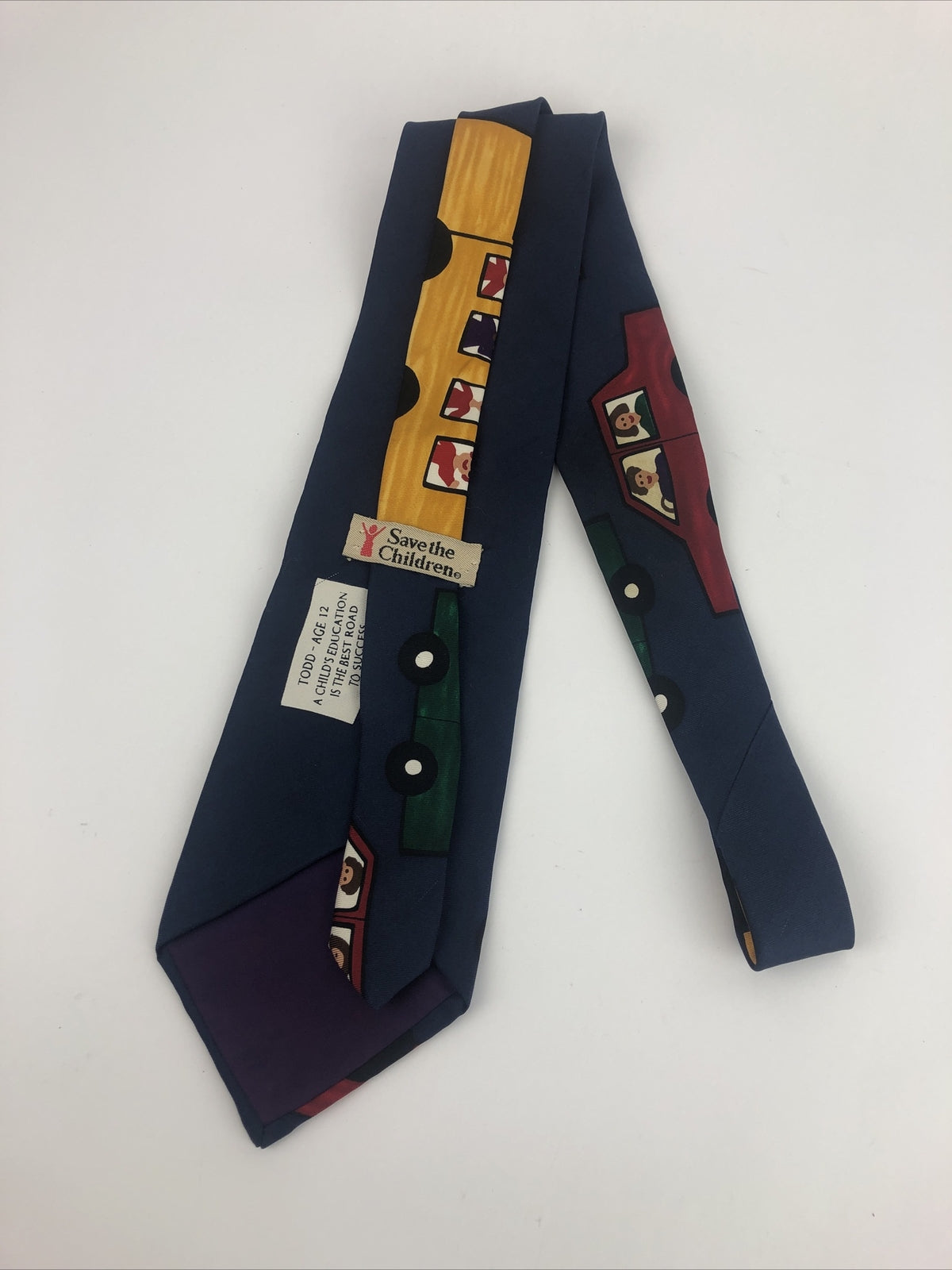 Save The Children " A Childs Education " Men's 100% Silk Necktie Multicolor 56"