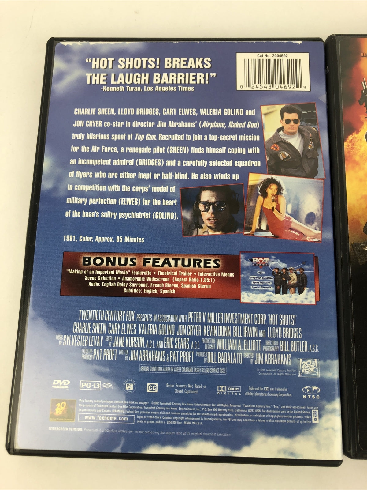 Hot Shots and Hot Shots Part Deux, Charlie Sheen DVD Lot *Mint Discs Guaranteed