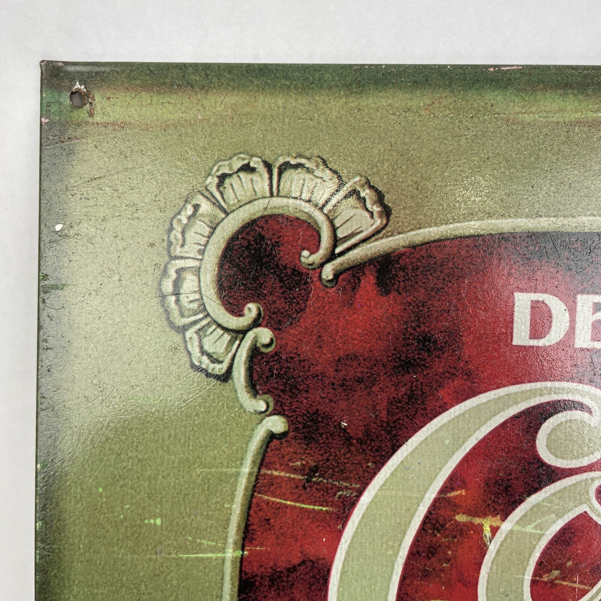 1999 Coca-Cola Metal Sign 16" x 8.75" Delicious Refreshing 5¢ Fountains Bottles