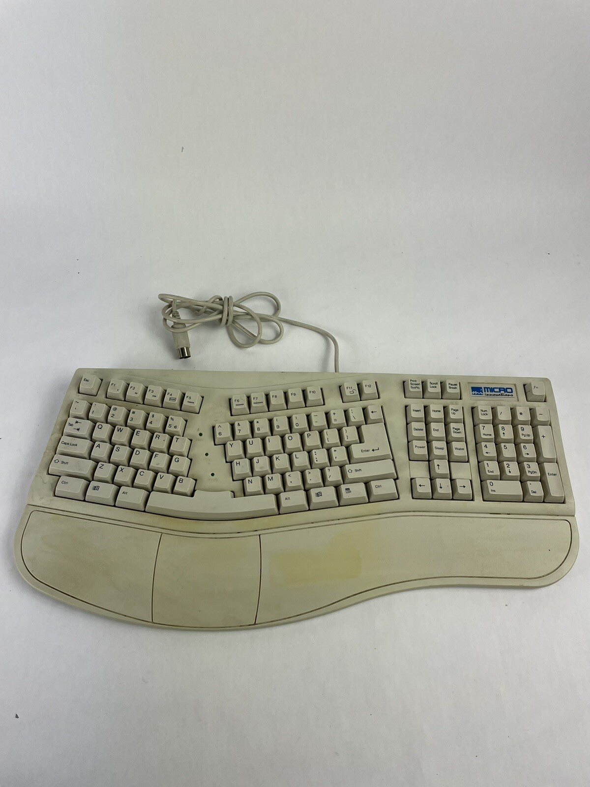 Vintage MICRO INNOVATIONS Turbo Stream KB-1001 RE+ Ergonomic Keyboard PS/2 PC
