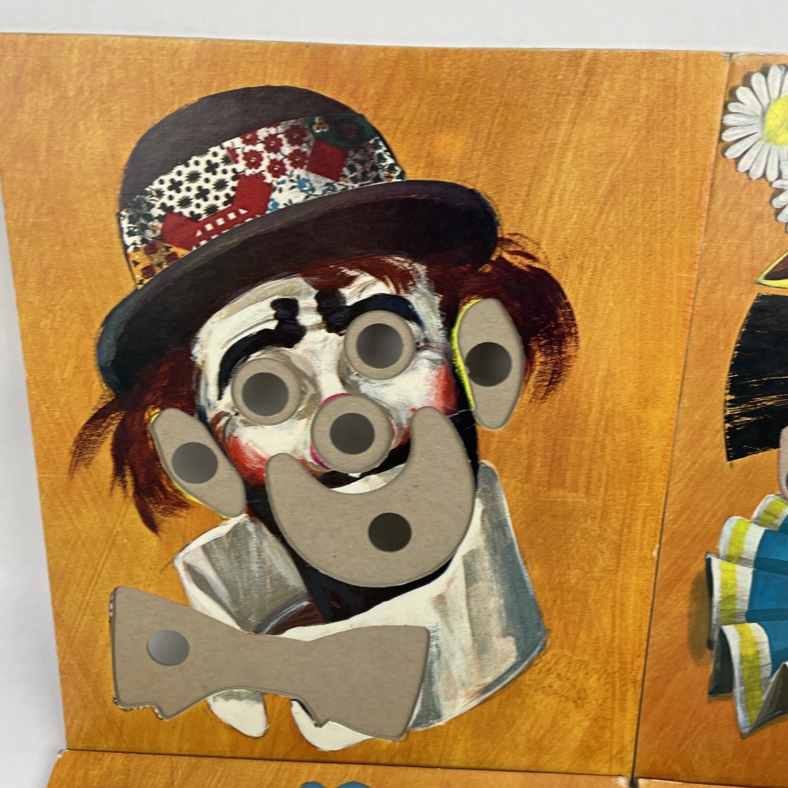 VINTAGE RARE 1965 Funny Face BIG CLOWN Faces Puzzle Game No Box LOOK