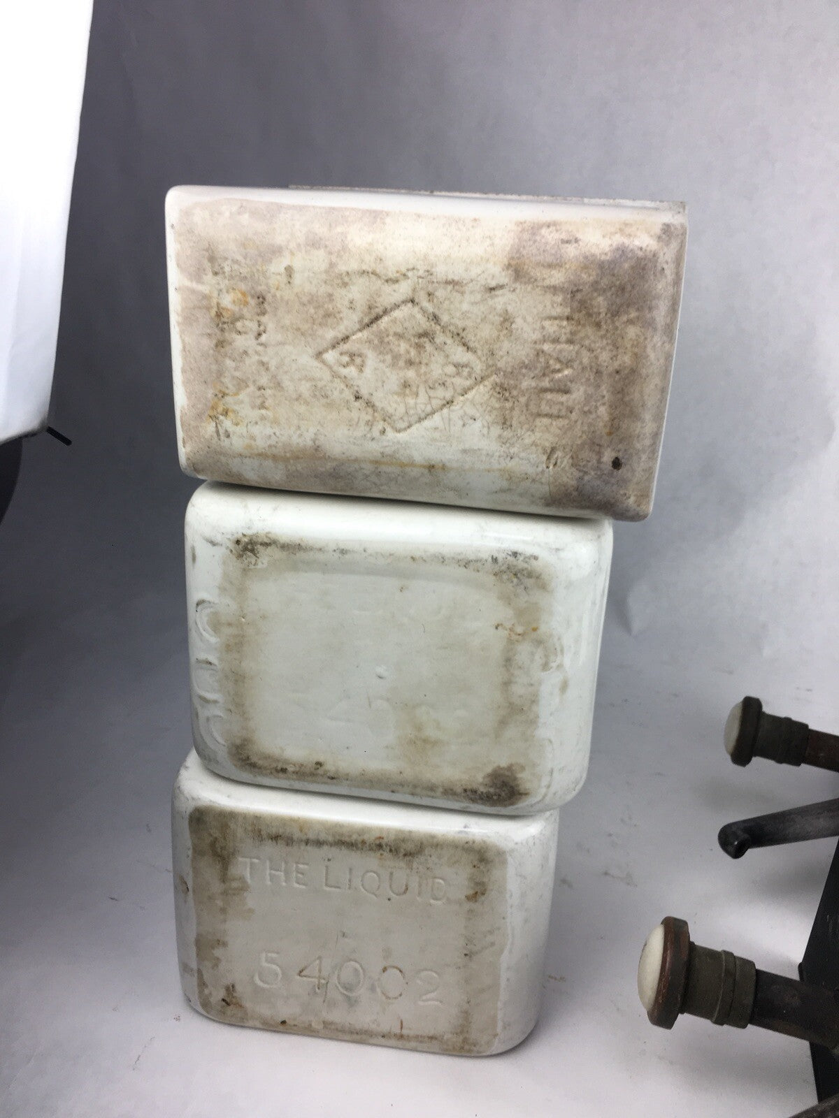 Vintage Porcelain Ice Cream Soda Fountain Topping Dispenser Lot