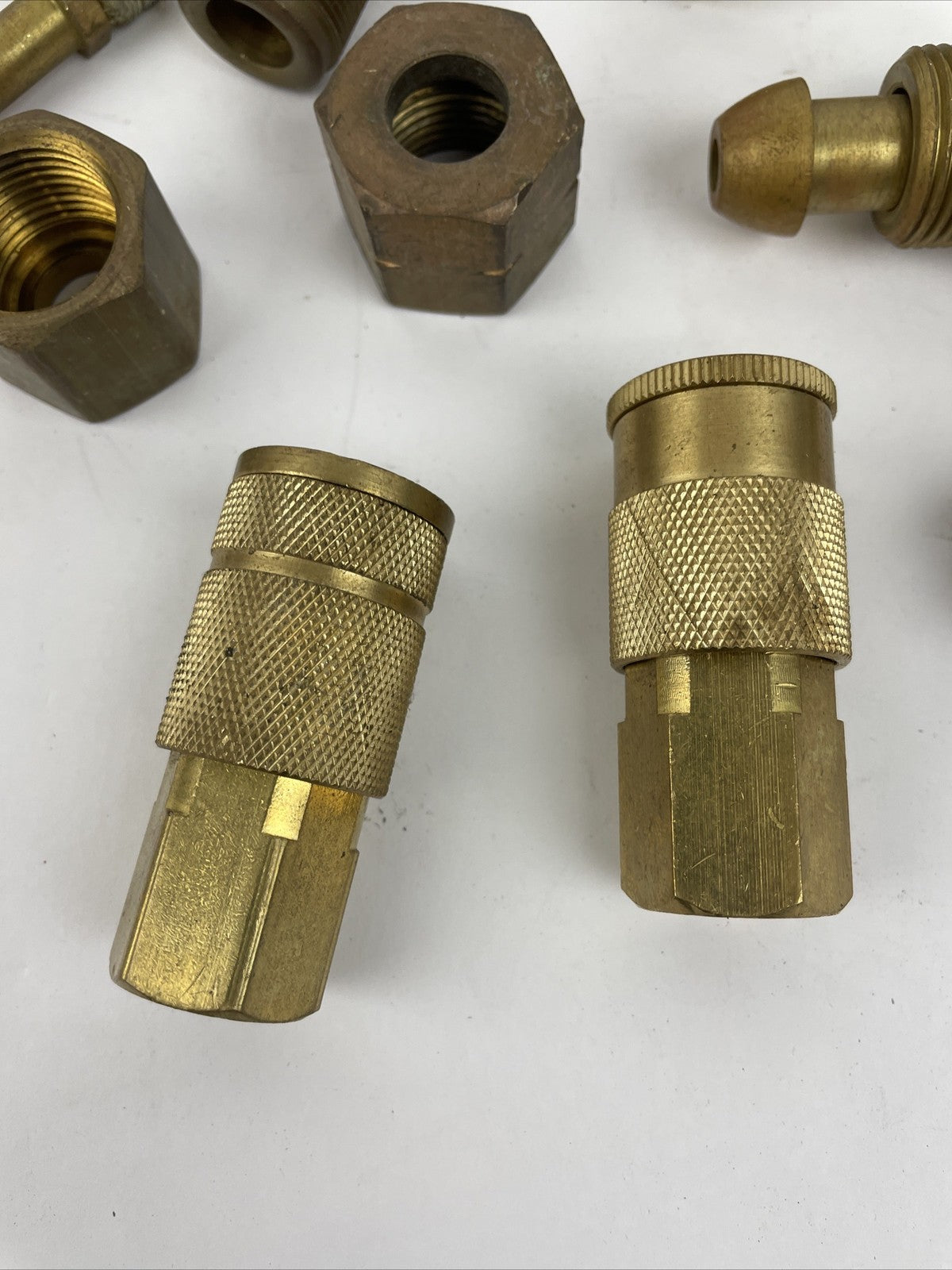 Campbell Hausfeld brass couplers ball valves connections lot steampunk