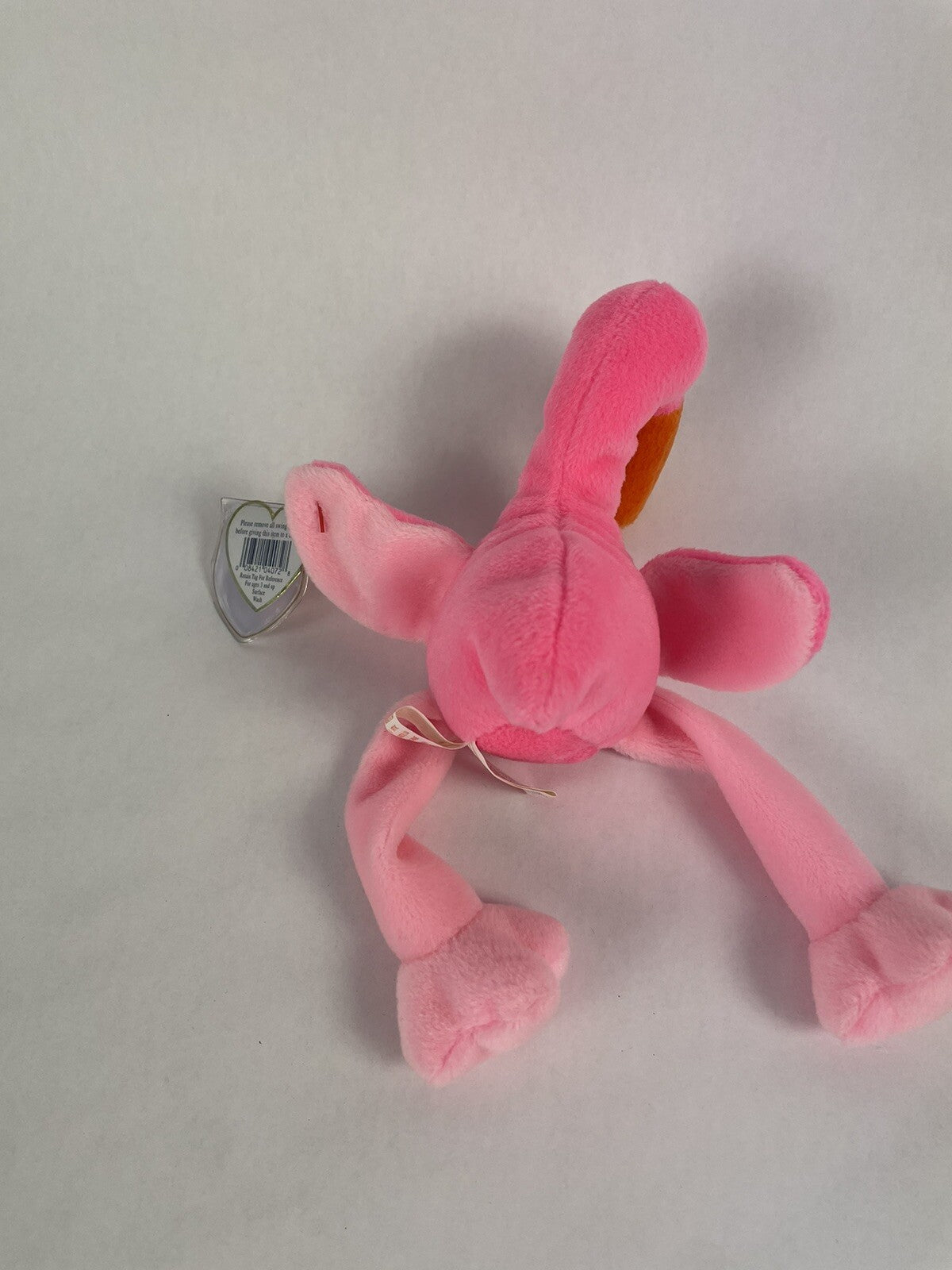TY 1995 Pinky the Pink Flamingo Beanie Baby w/ Tag Collectible Plush Stuffed Vtg