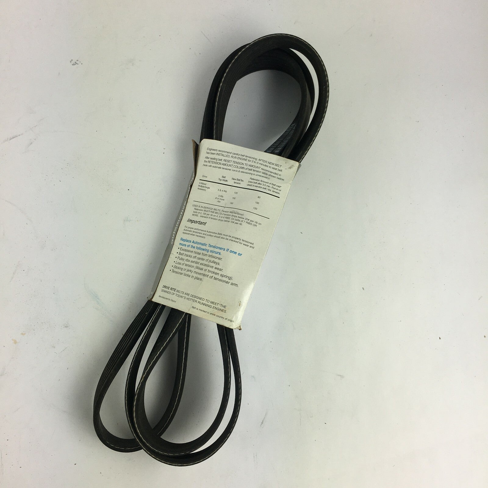 Genuine Drive Rite Automotive V-Ribbed Belt 5060890DR A12
