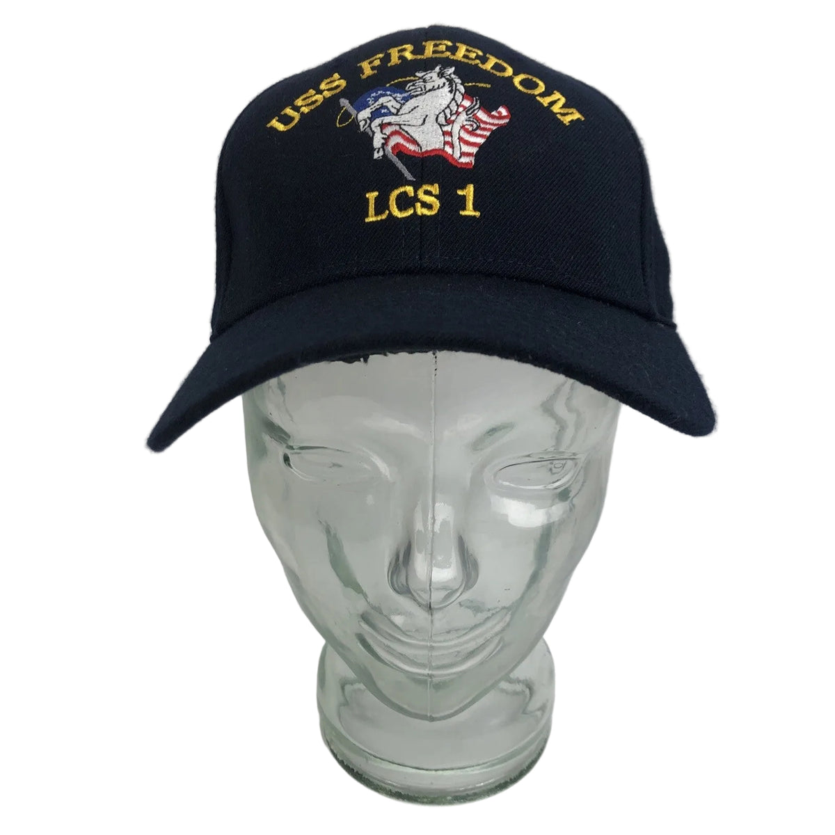 USS Freedom LCS 1 The Corps navy blue adjustable baseball cap made in the USA