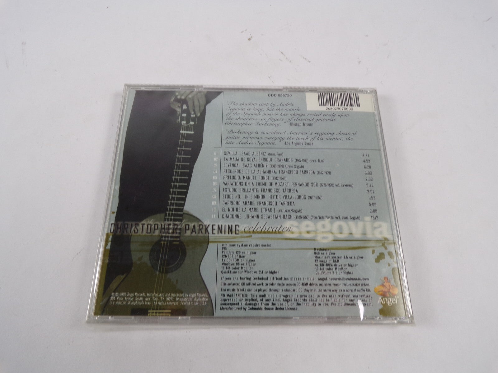 Christopher Parkening Celebrates Segovia Angel El Noi De La Mare Sevilla CD#61