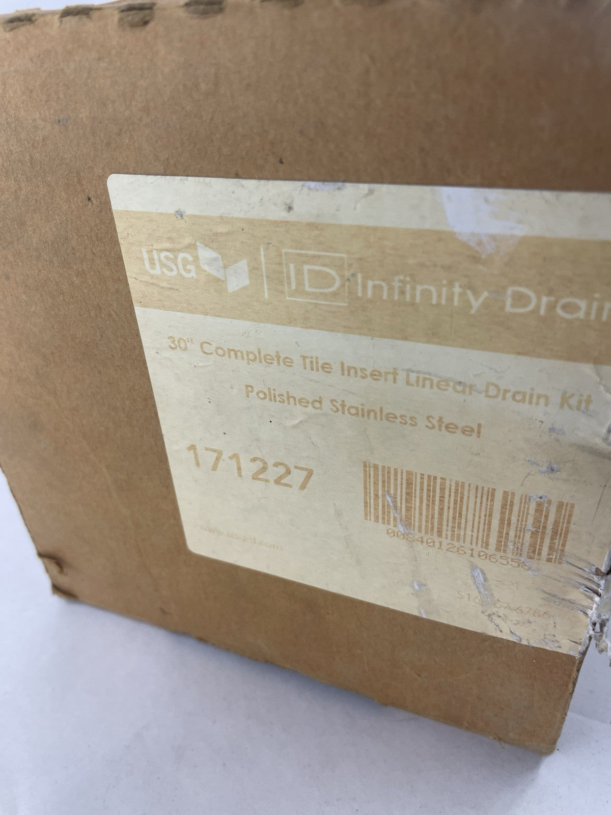 USG DUROCK Brand Infinity Drain Tile Insert Linear Drain 30" Polished Stainless