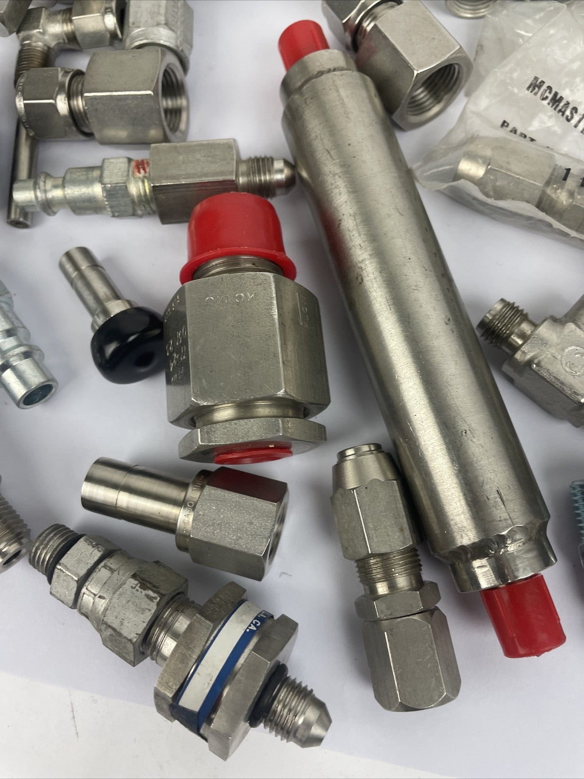 Lot of Large Hydraulic Pipe Fittings, Various Sizes, Cajon Gyrolok Swagelok +