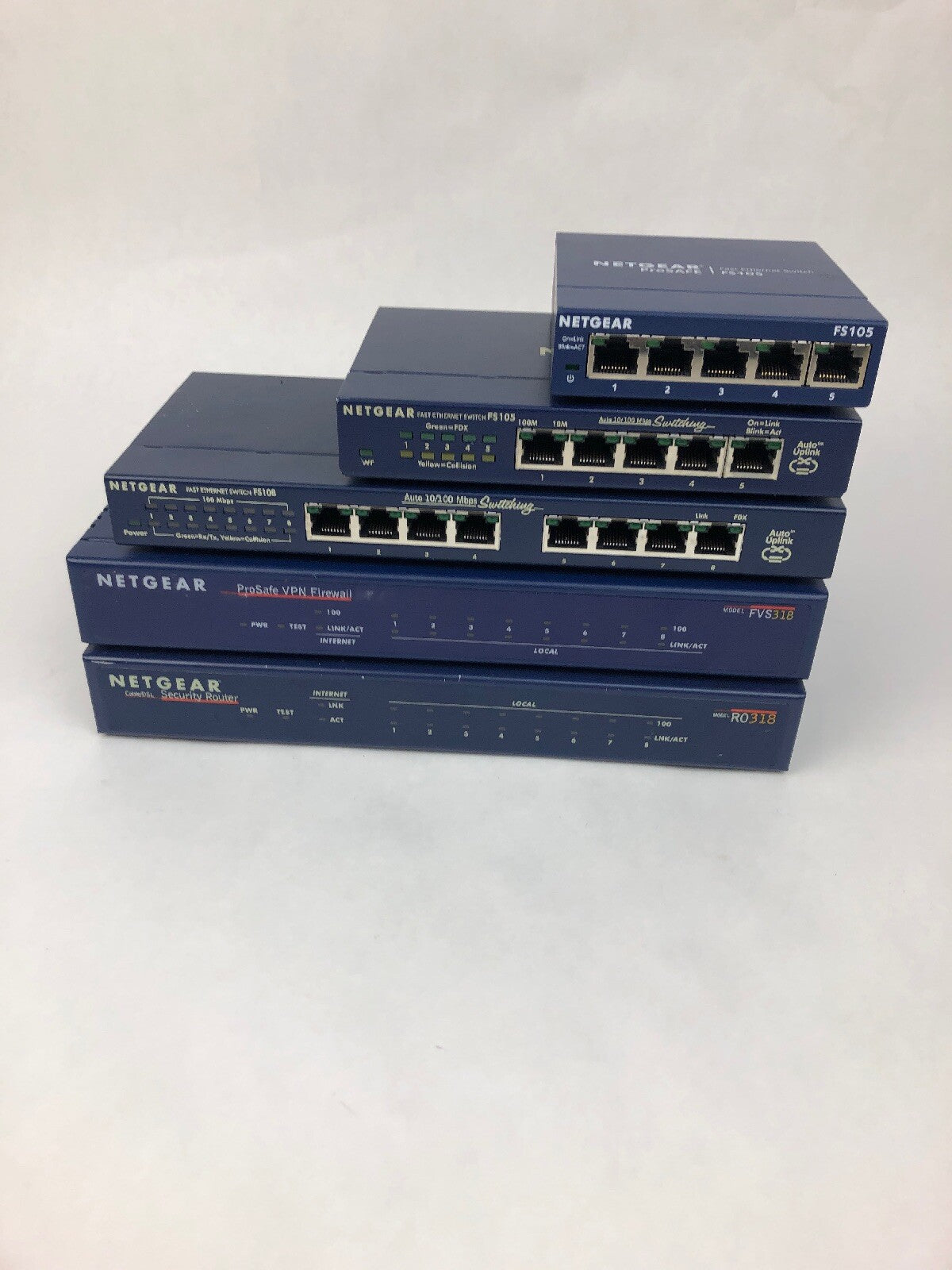 Lot of 5 ~ WiFi Network Routers & Ethernet Switch NETGEAR BUNDLE
