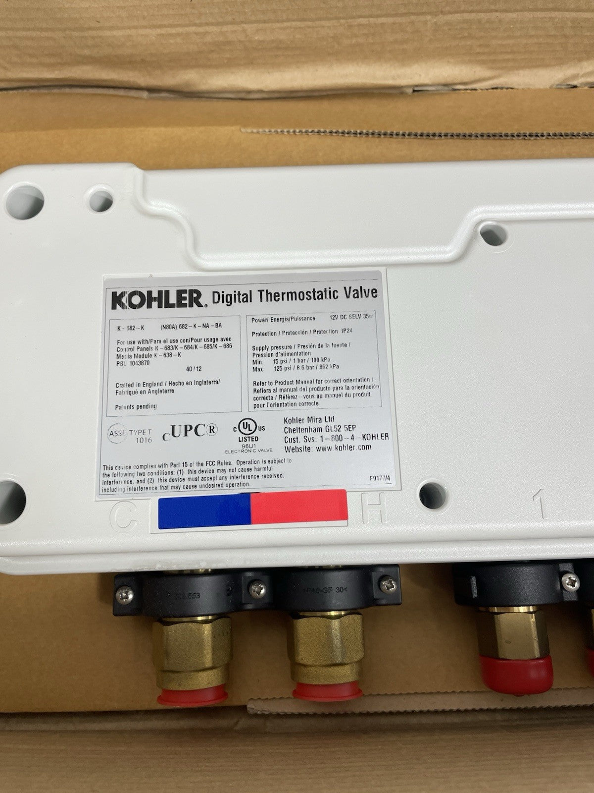 Kohler K-682-K-NA DTV Six Port Thermostatic Valve 6 Output 3/4" diverter New Box