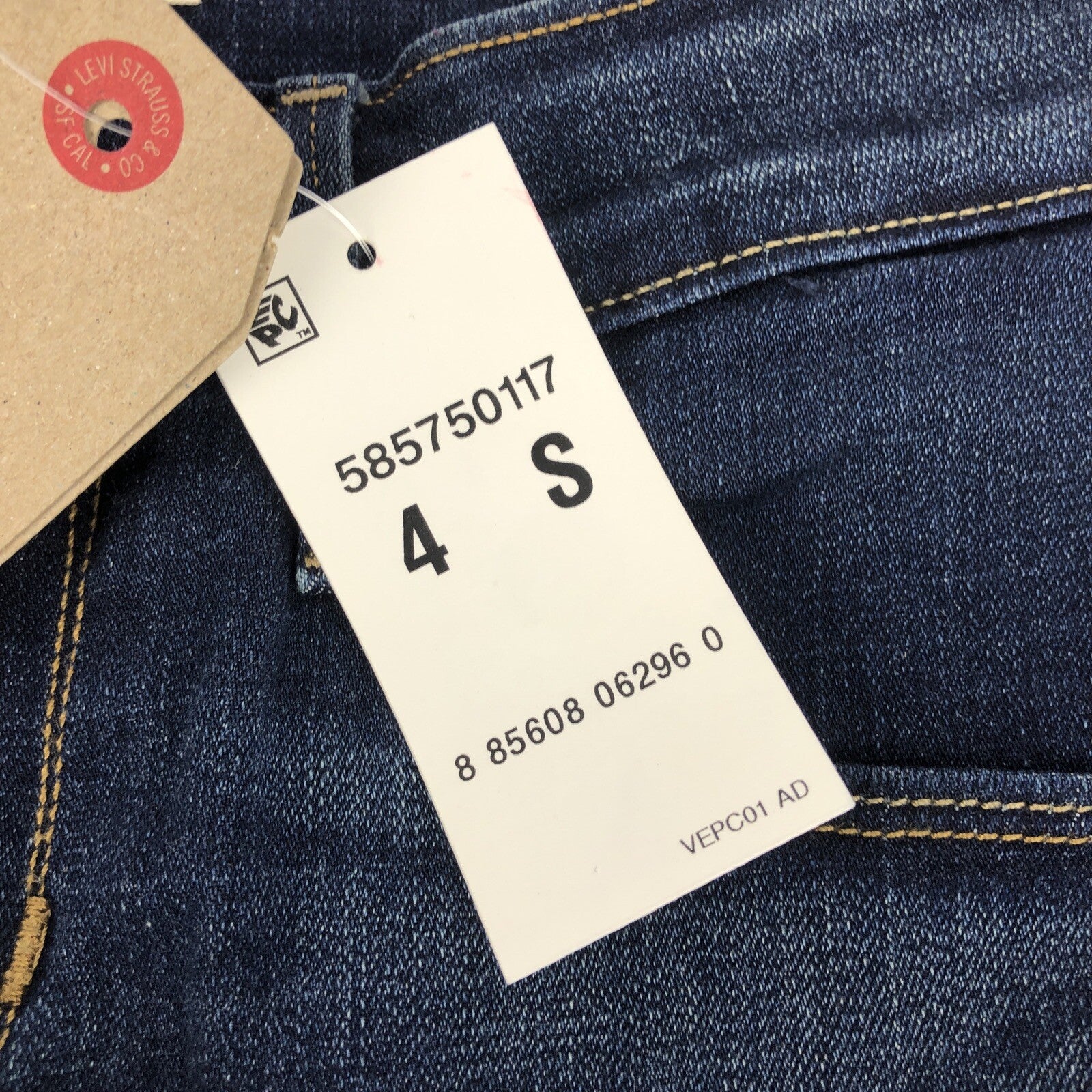 Women's Levis Mid Rise Skinny Jeans 585750117 Blue Sz 4 Medium 4 Short W27 L30