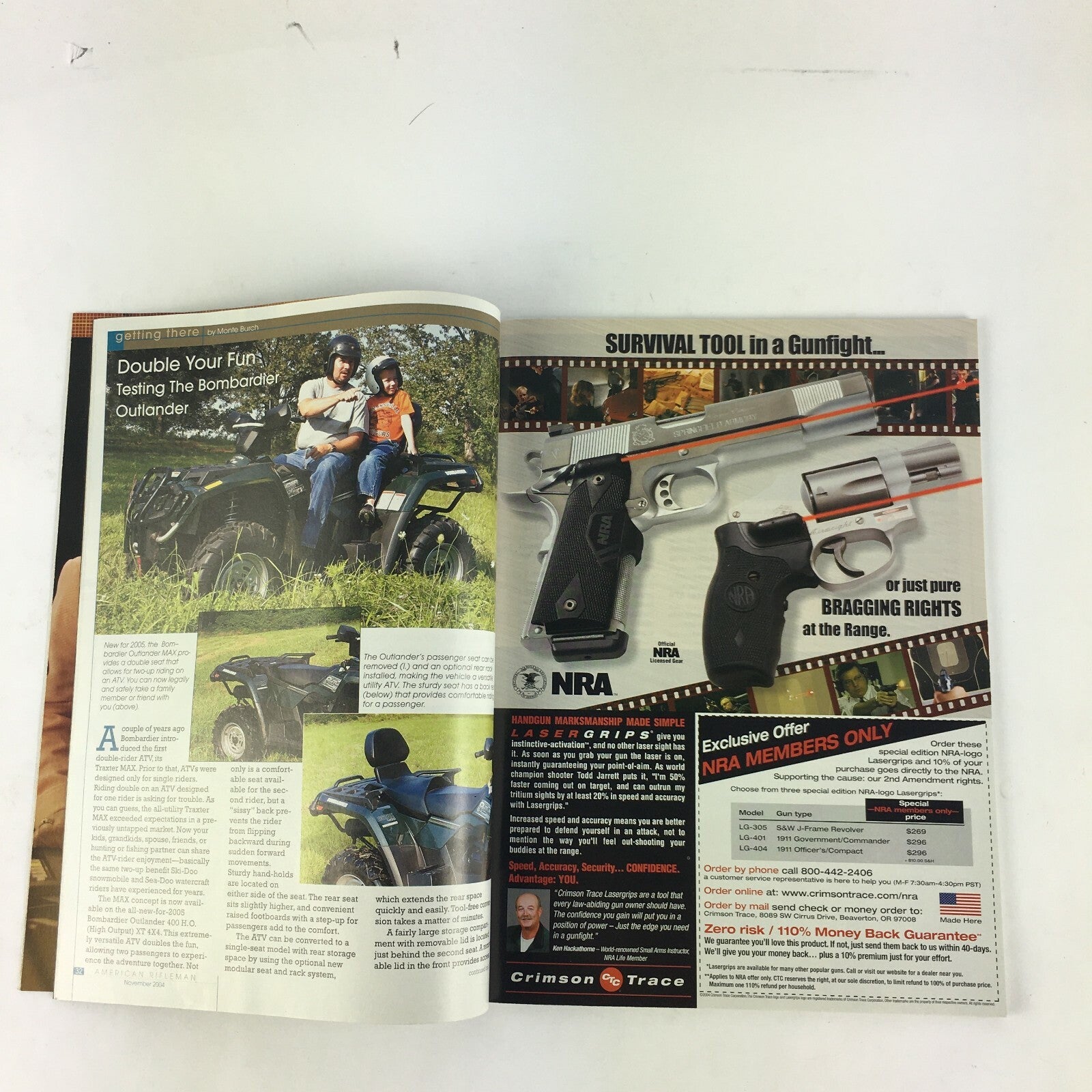November 2004 American Rifleman Magazines Gun Bans Ammo Bans Junk Lawsiuts