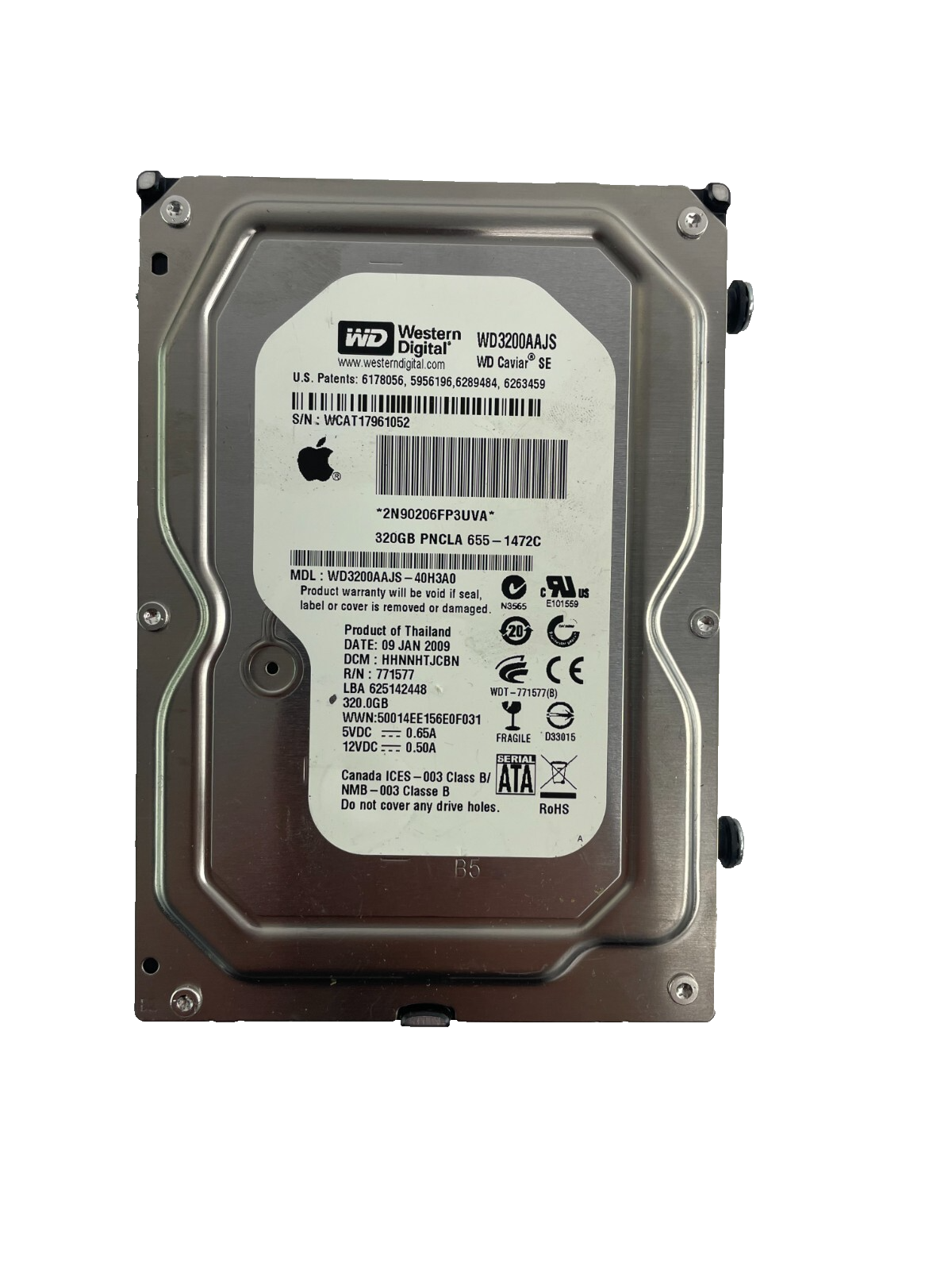 Western Digital Caviar Model WD3200AAJS - 40H3A0 Internal Hard Drive Cache 8MB