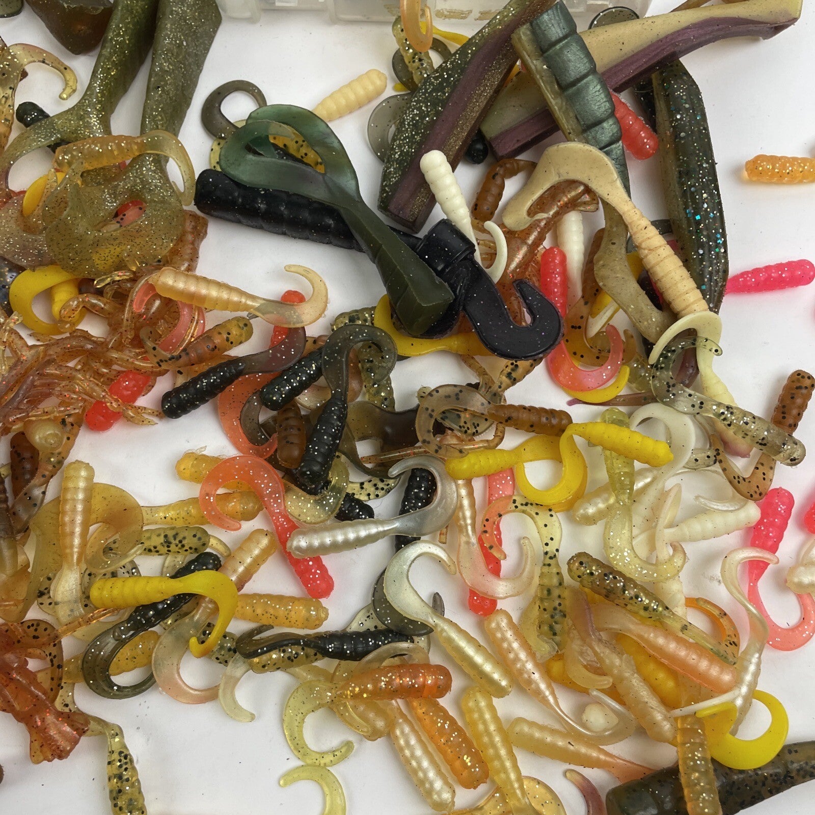 Huge Lot Bass Fishing Soft Lure - Worms Minnows Jig Grub Fishtrap Plastic Rubber