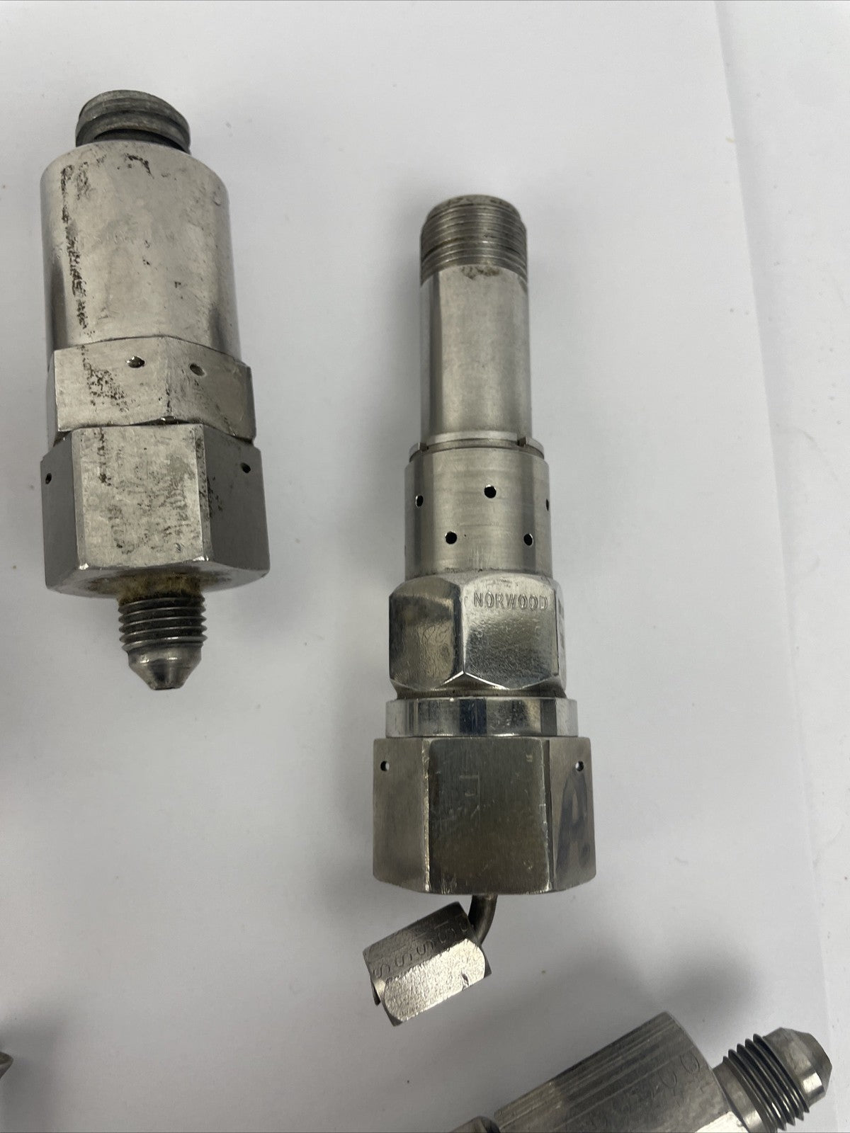 Lot of 7 stainless steel pressure transducers from assorted brands