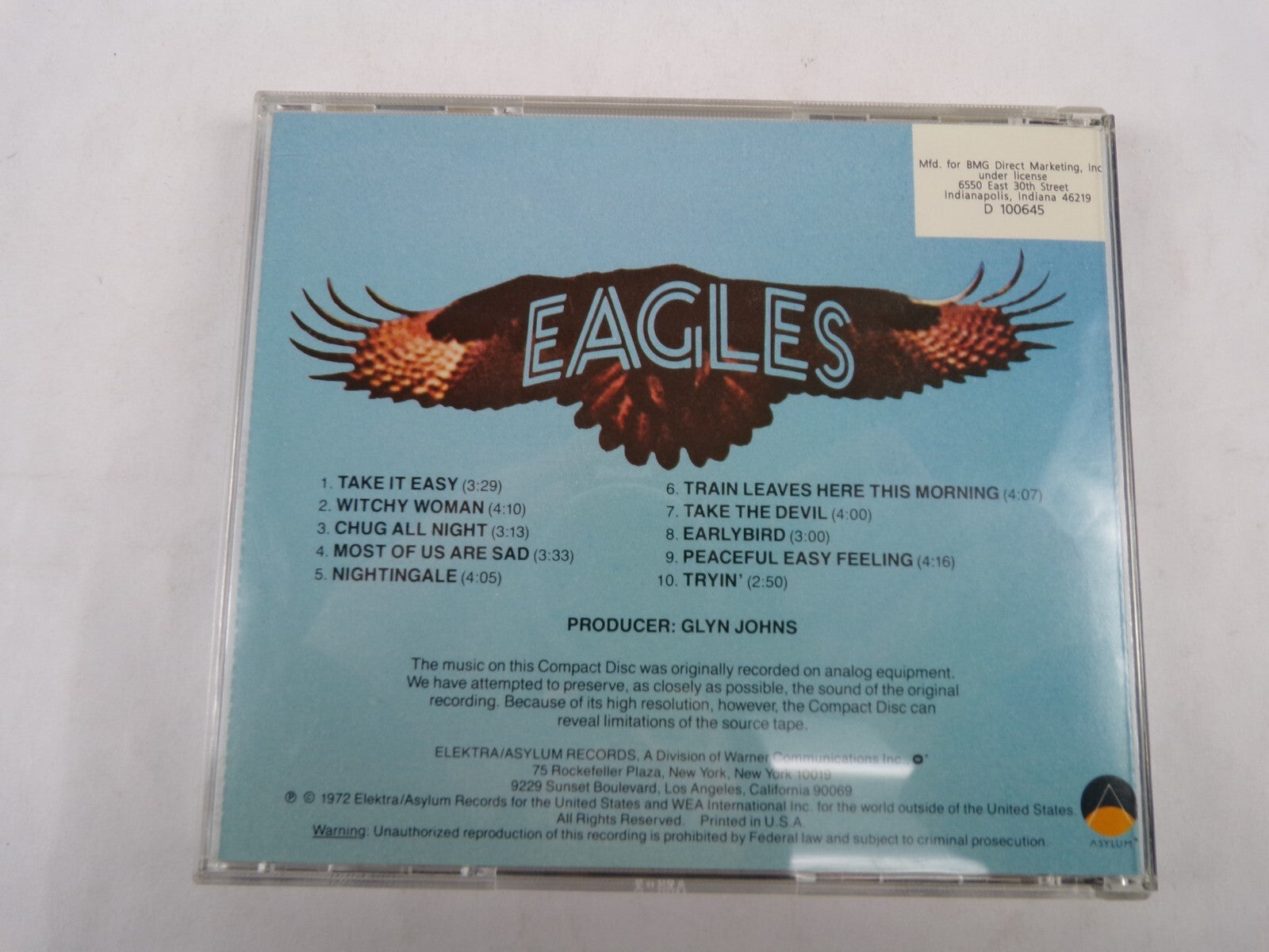 Eagles Take It Easy Witchy Woman Chug All Night Most Of Us Are Sad CD#57