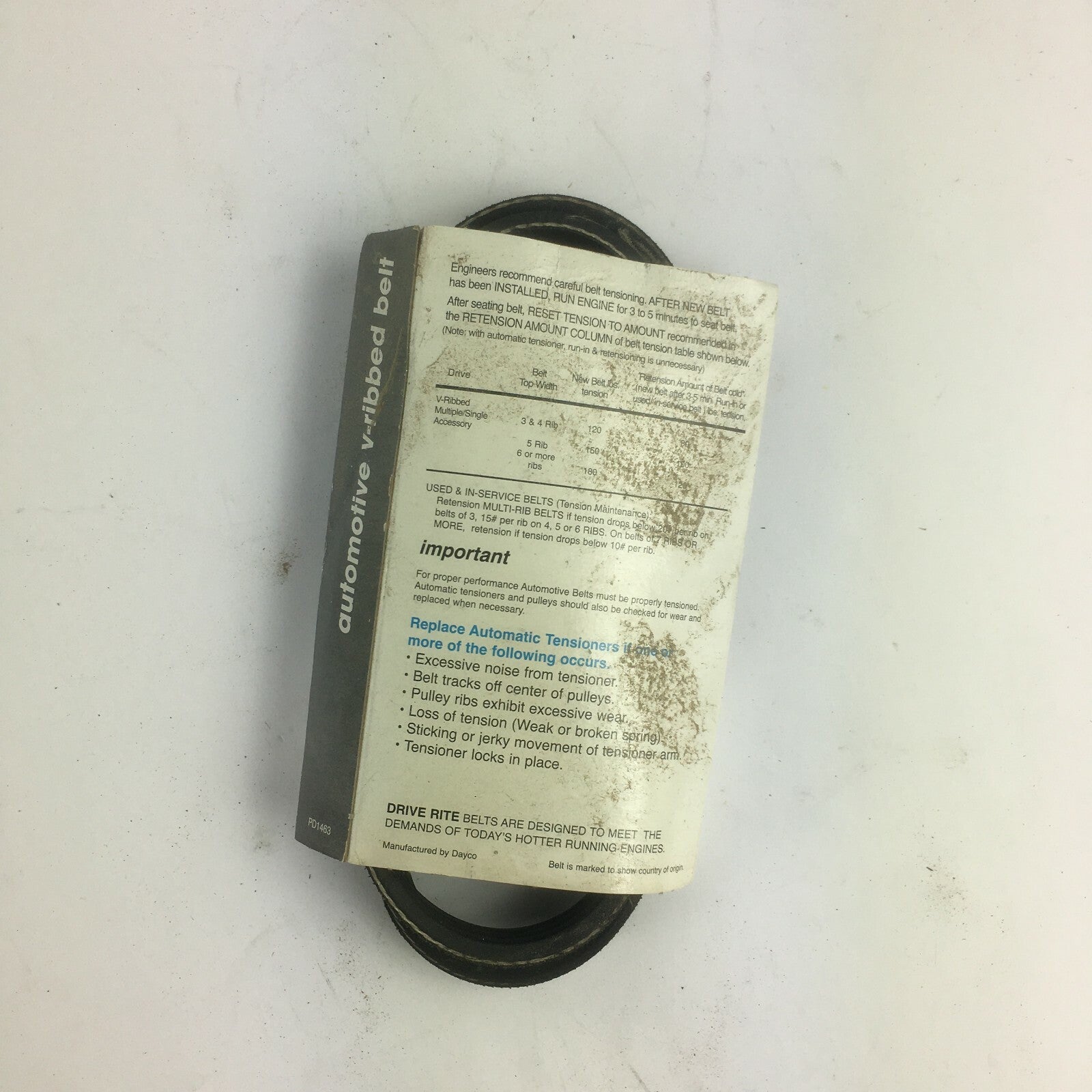 Genuine Drive Rite Automotive V-Ribbed Belt 5040335DR-4PK0850 A2