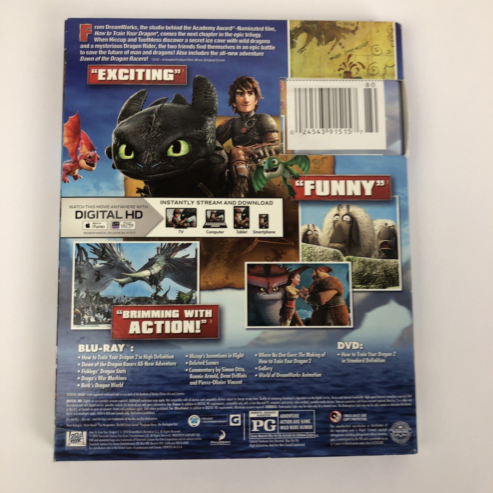 DREAMWORKS How To Train Your Dragon 2 - Blu-Ray - DVD Digital (expired) SEALED