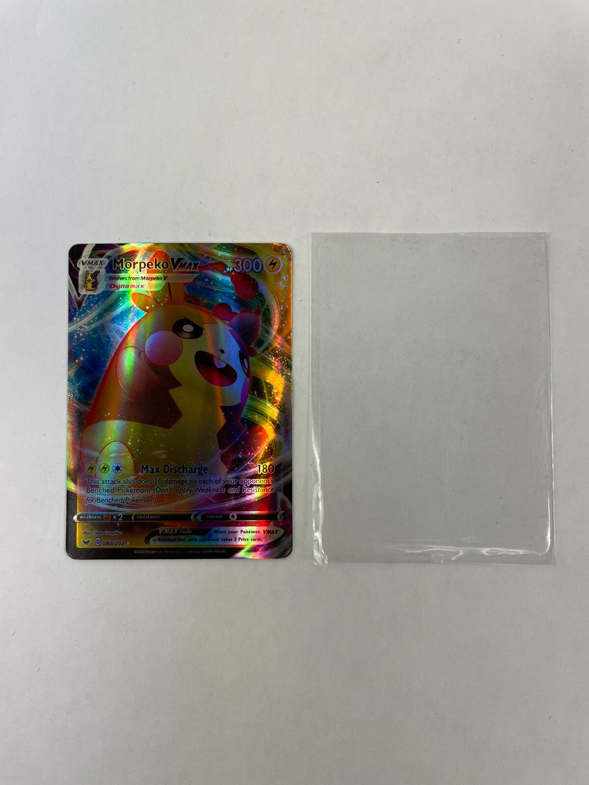 Pokemon Morpeko Vmax HP 300 Max Discharge 180 080/202