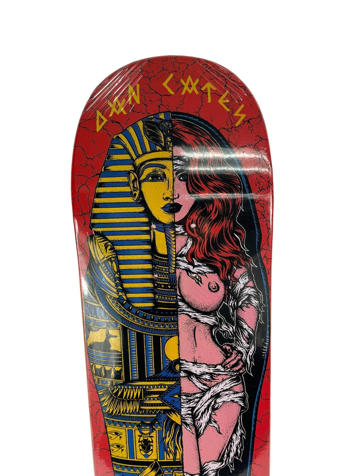 Death Skateboards Dan Cates Mummy Pro 8.25-inch skateboard deck with Tapered Square FA Nose and signature Mummy graphic.