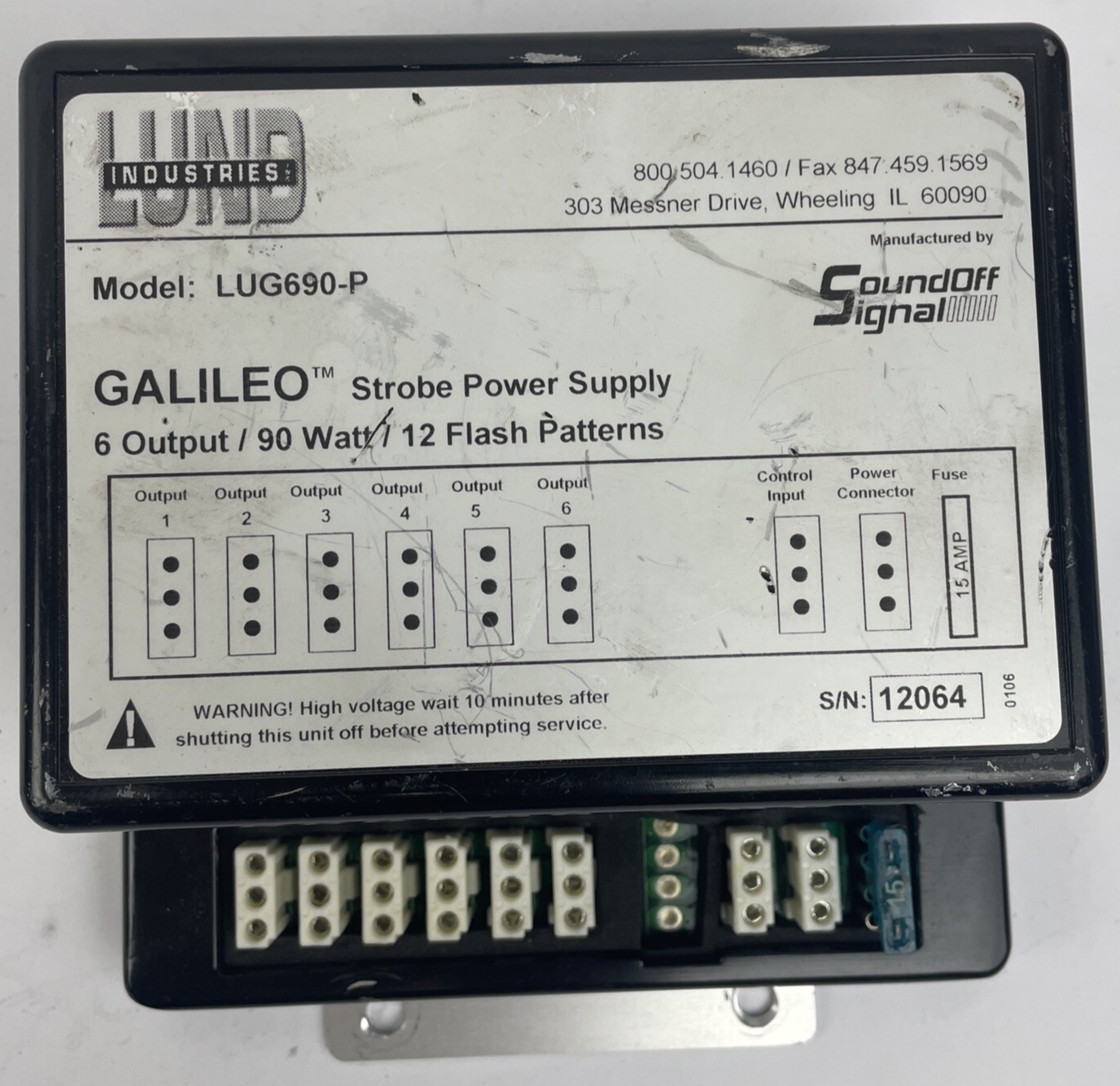 Lund Industries Galileo Strobe Power Supply LUG690-P Sound-Off Signal