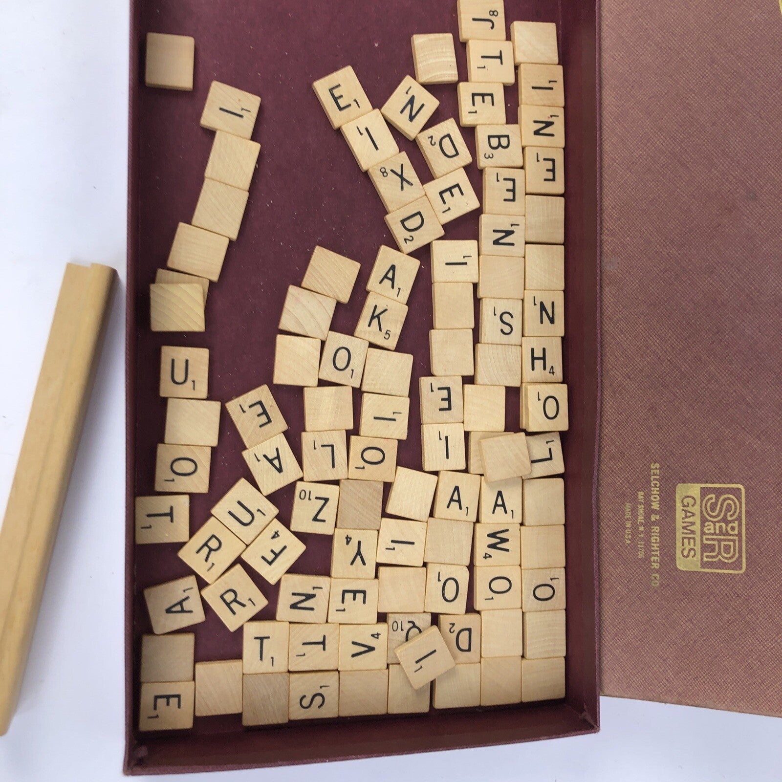 Vintage Scrabble Game - Selchow & Righter Co S and R Games 1976 w All 100 Tiles