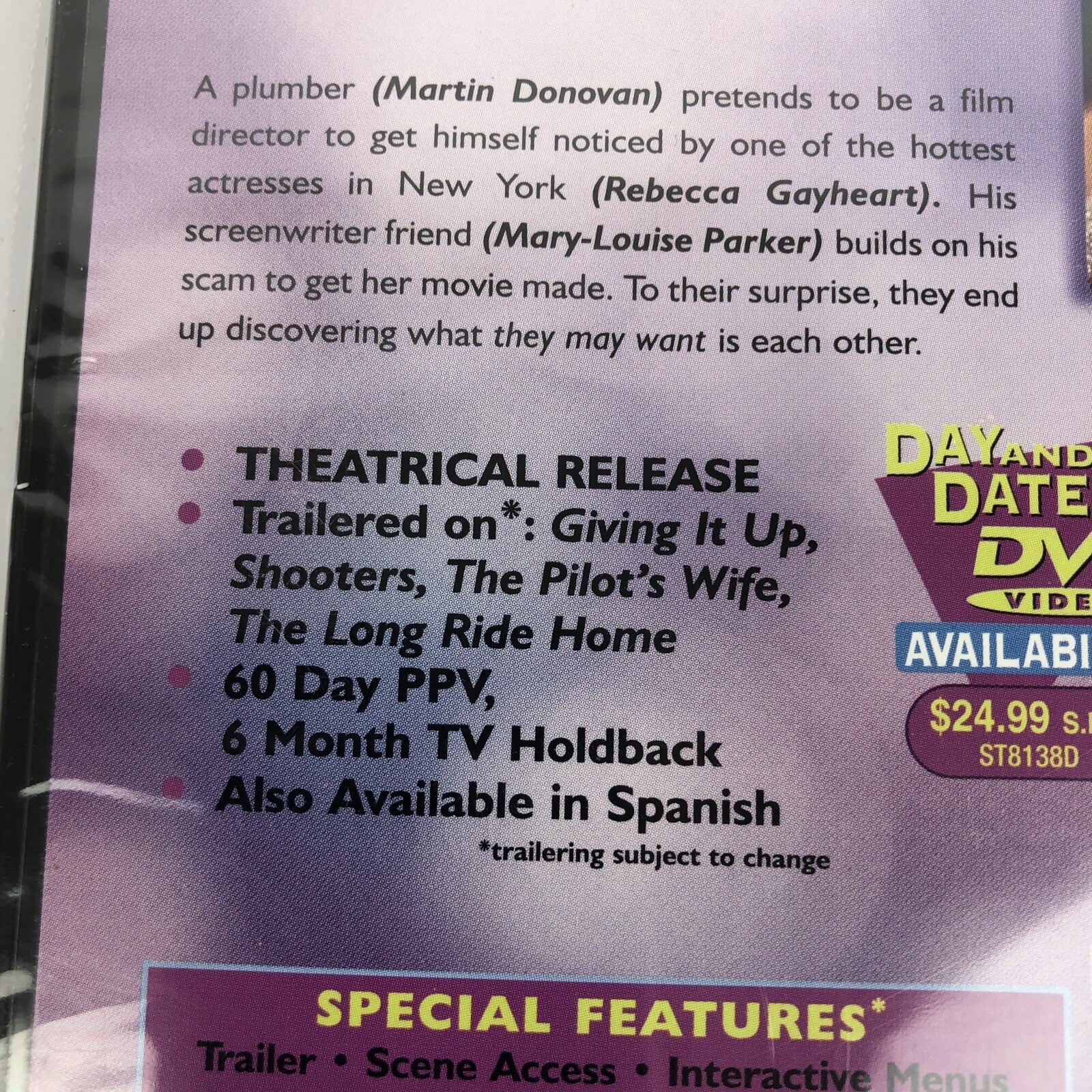 Pipe Dream DVD Martin Donovan Mary Louise Parker Rebecca Gayheart * Brand New