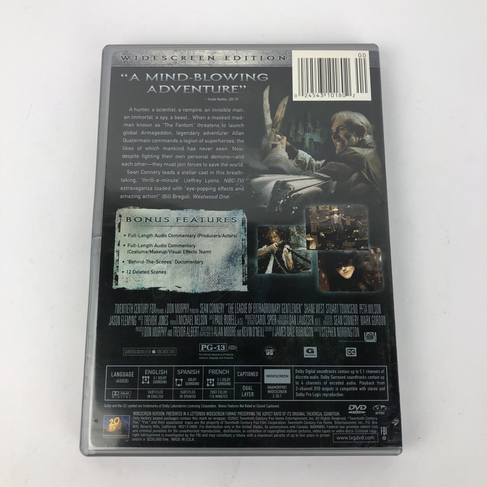 The League of Extraordinary Gentlemen (Widescreen Edition) - DVD - Mint Cond.