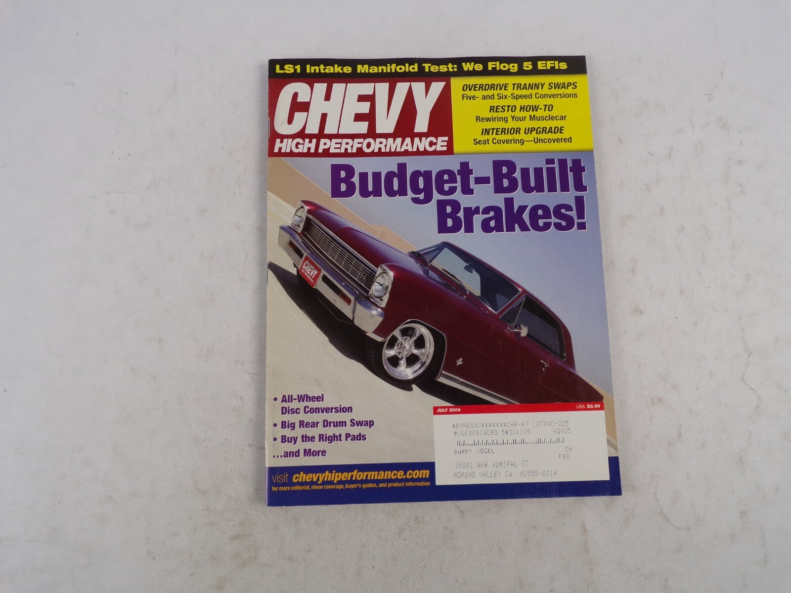 July 2004 Chevy High Performance Budget-Built Brakes! LS1 Intake Manifold Test: